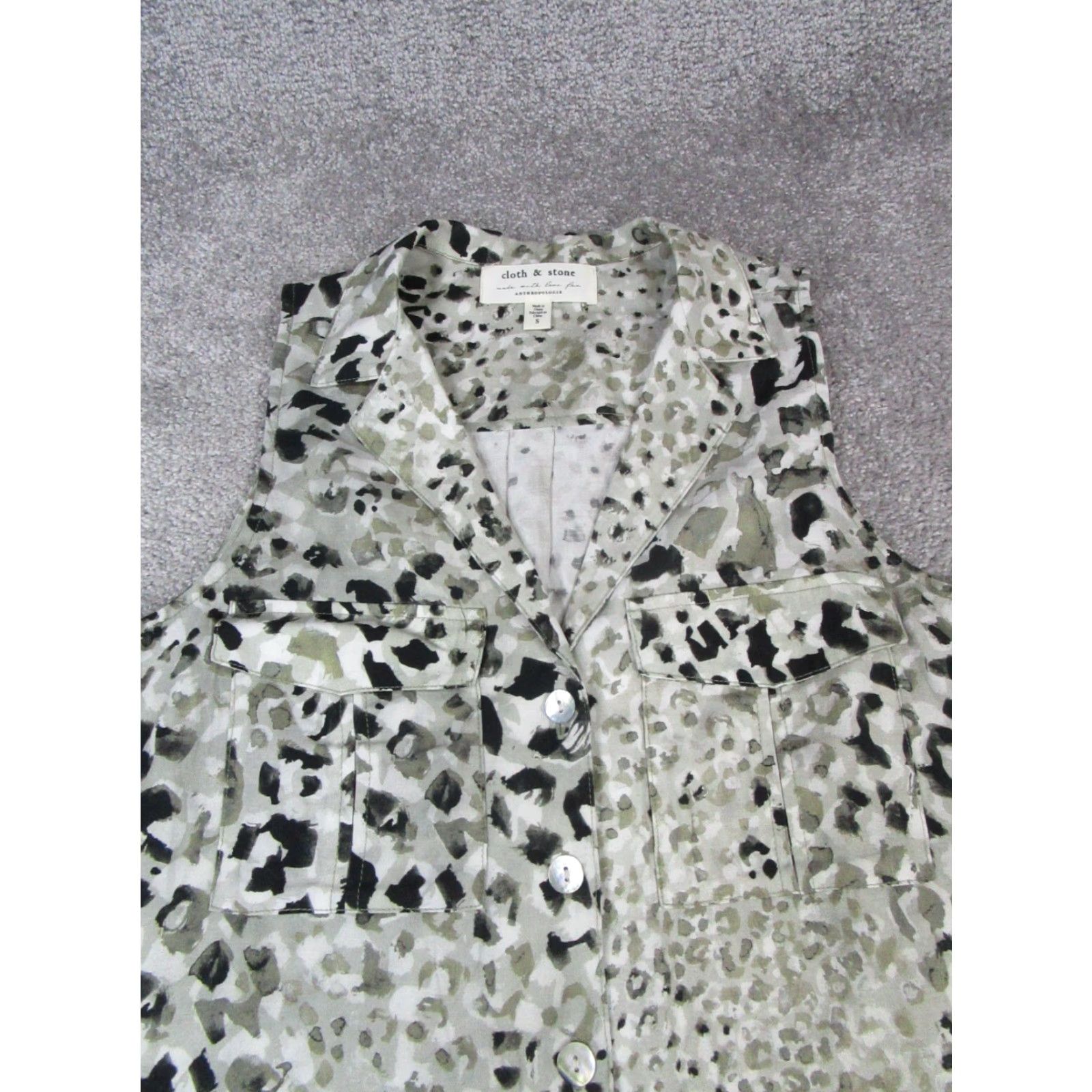 CLOT Cloth & Stone Shirt Dress Womens Small Gray Black Shirt Dress Womens Small Gray Black Size S / US 4 / IT 40 - 2 Thumbnail