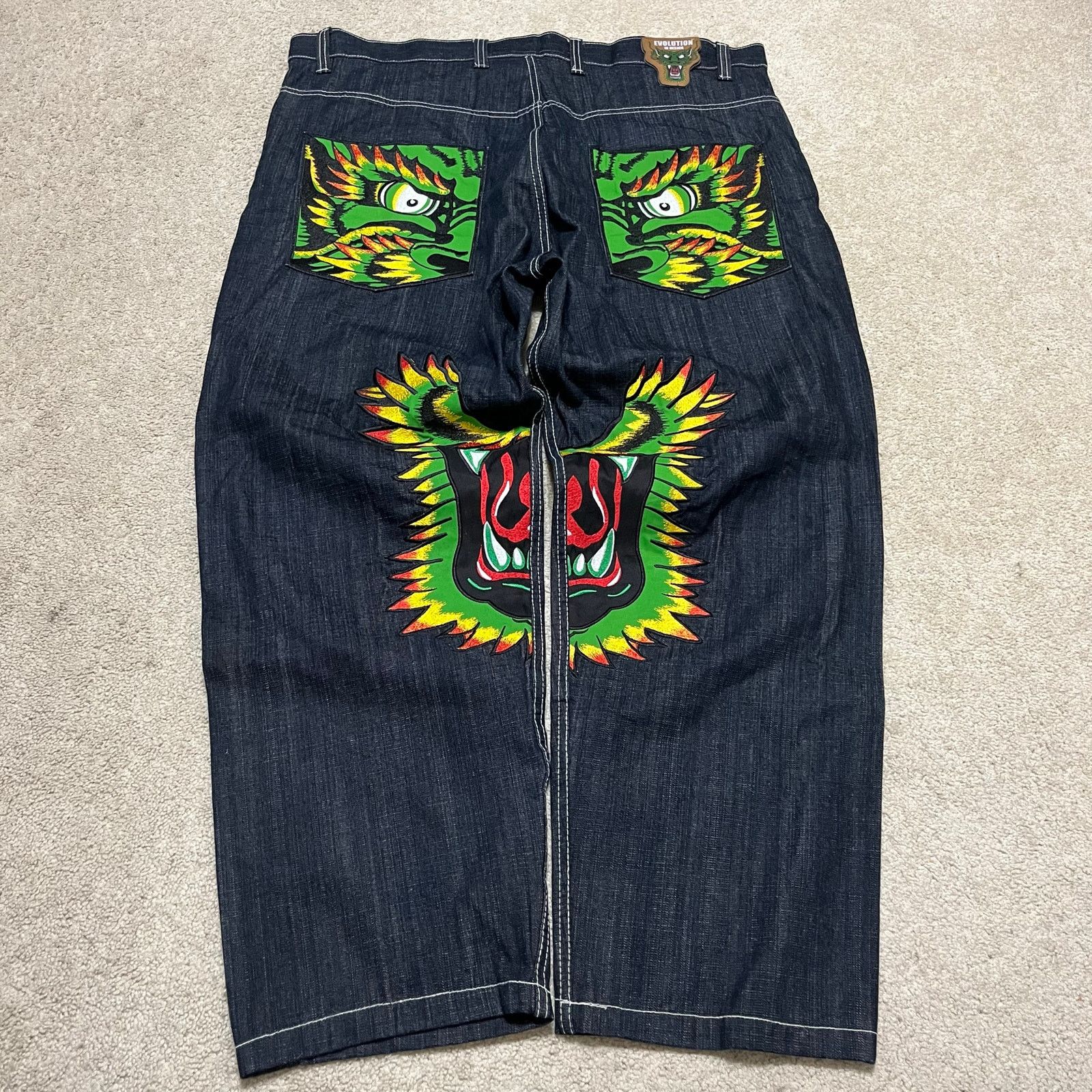 Other Evolution Y2K Cyber Baggy Skater Zombie Embroidered Jeans 46 Size US 44 / EU 60 - 1 Thumbnail