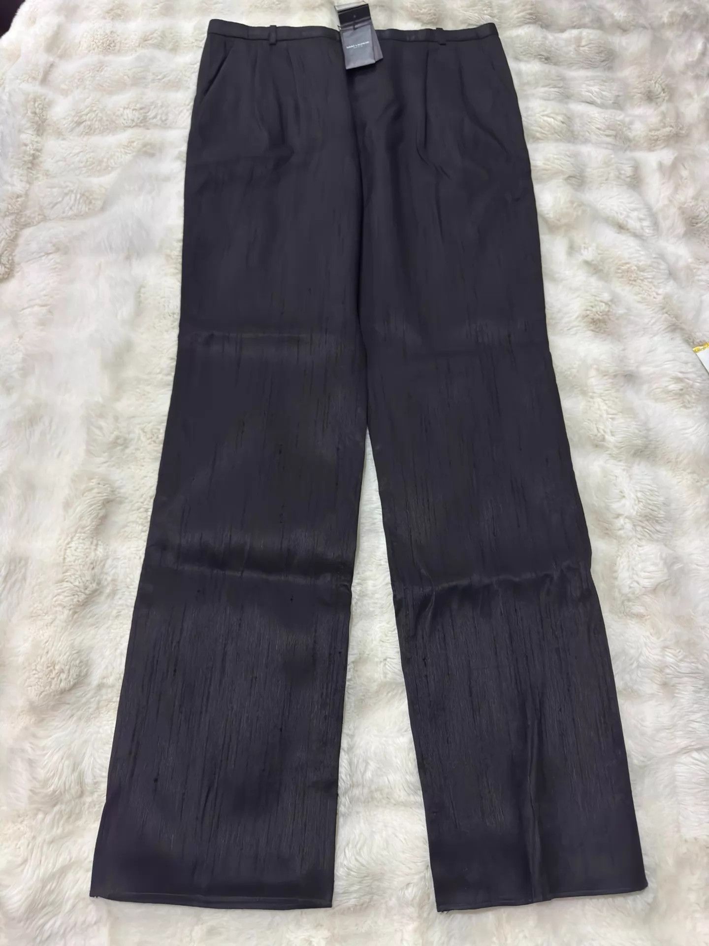 Saint Laurent Paris SLP Claw - Mark Metallic Silk - Blend Pants 52 NWT Size US 36 / EU 52 - 1 Thumbnail