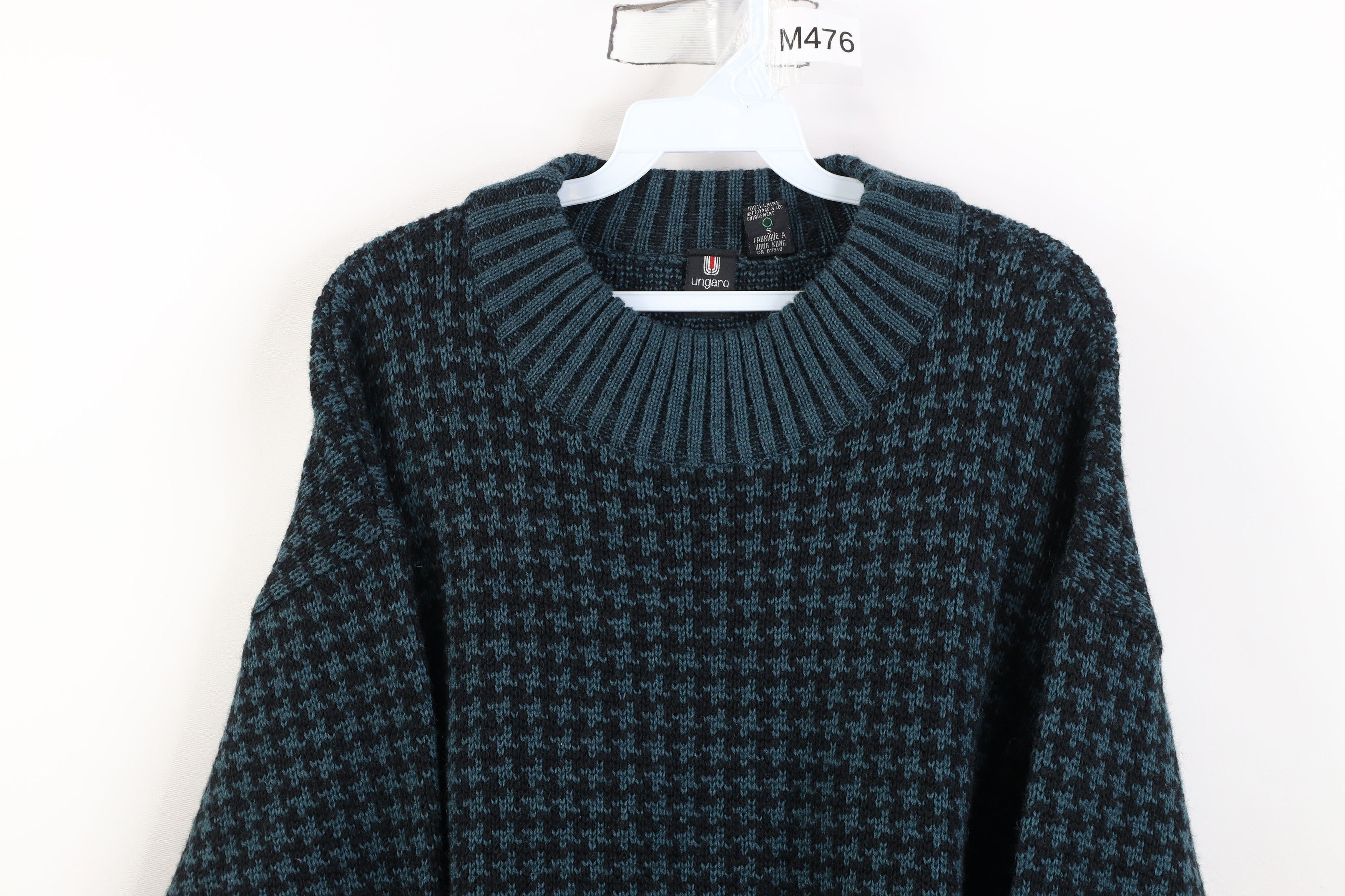 Vintage Vintage 90s Streetwear Wool Houndstooth Mock Neck Sweater Size US S / EU 44-46 / 1 - 2 Thumbnail