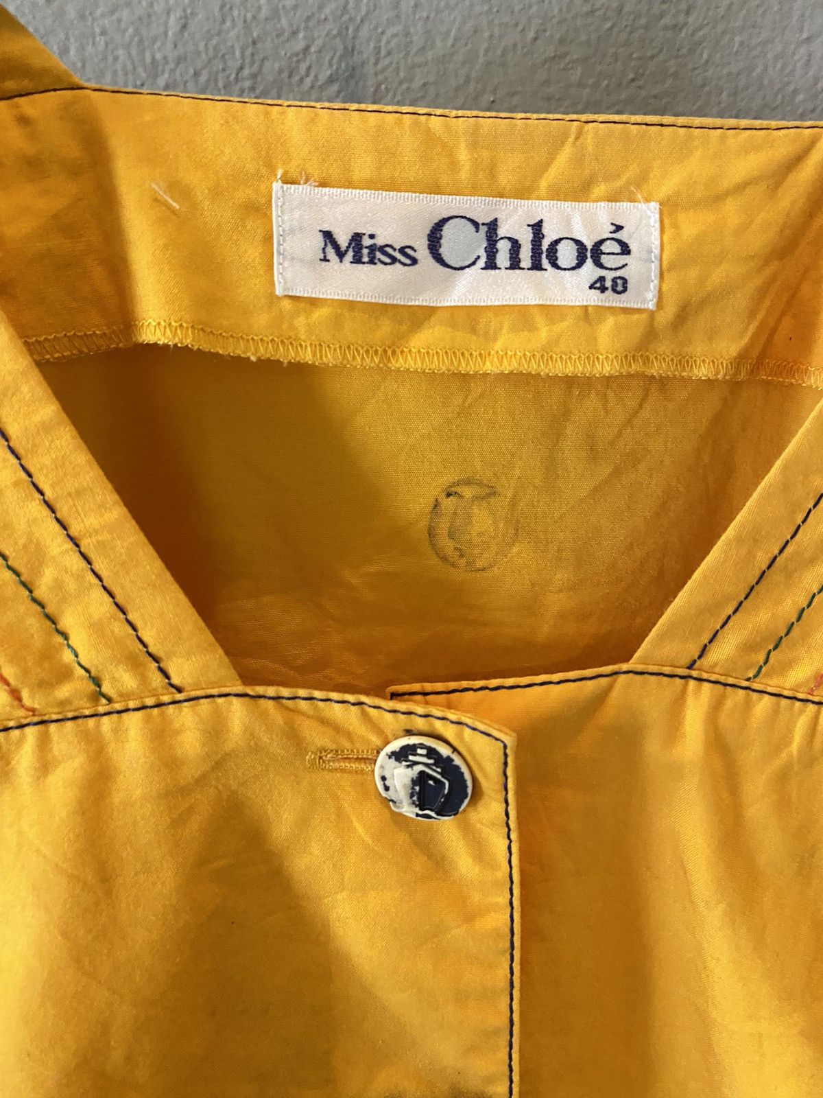 Chloe Chloé Vintage Vibrant Yellow Button-Up Top Size S / US 4 / IT 40 - 3 Thumbnail