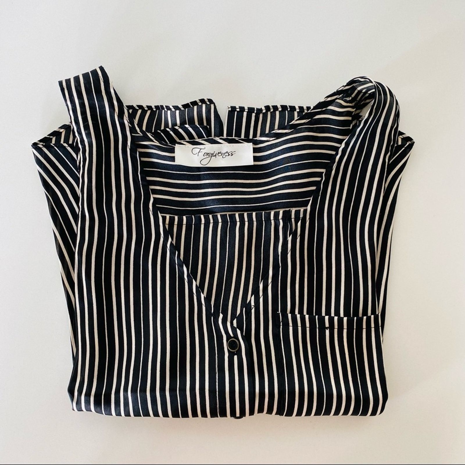 Nordstrom Black White Striped Tulip Open Back Tank Top Silky Blouse Size M / US 6-8 / IT 42-44 - 8 Thumbnail