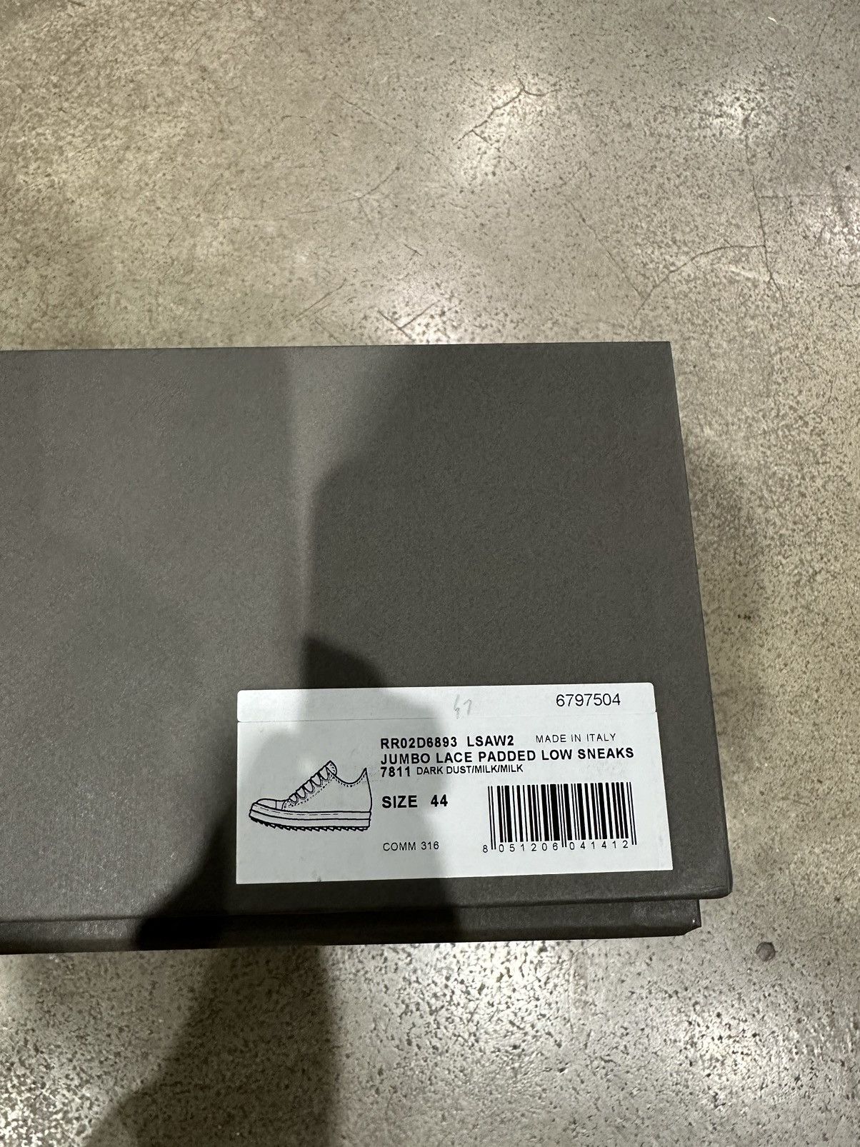 Rick Owens RICK OWENS - Jumbo Lace Padded Low Dark Dust Milk Size US 11 / EU 44 - 7 Thumbnail