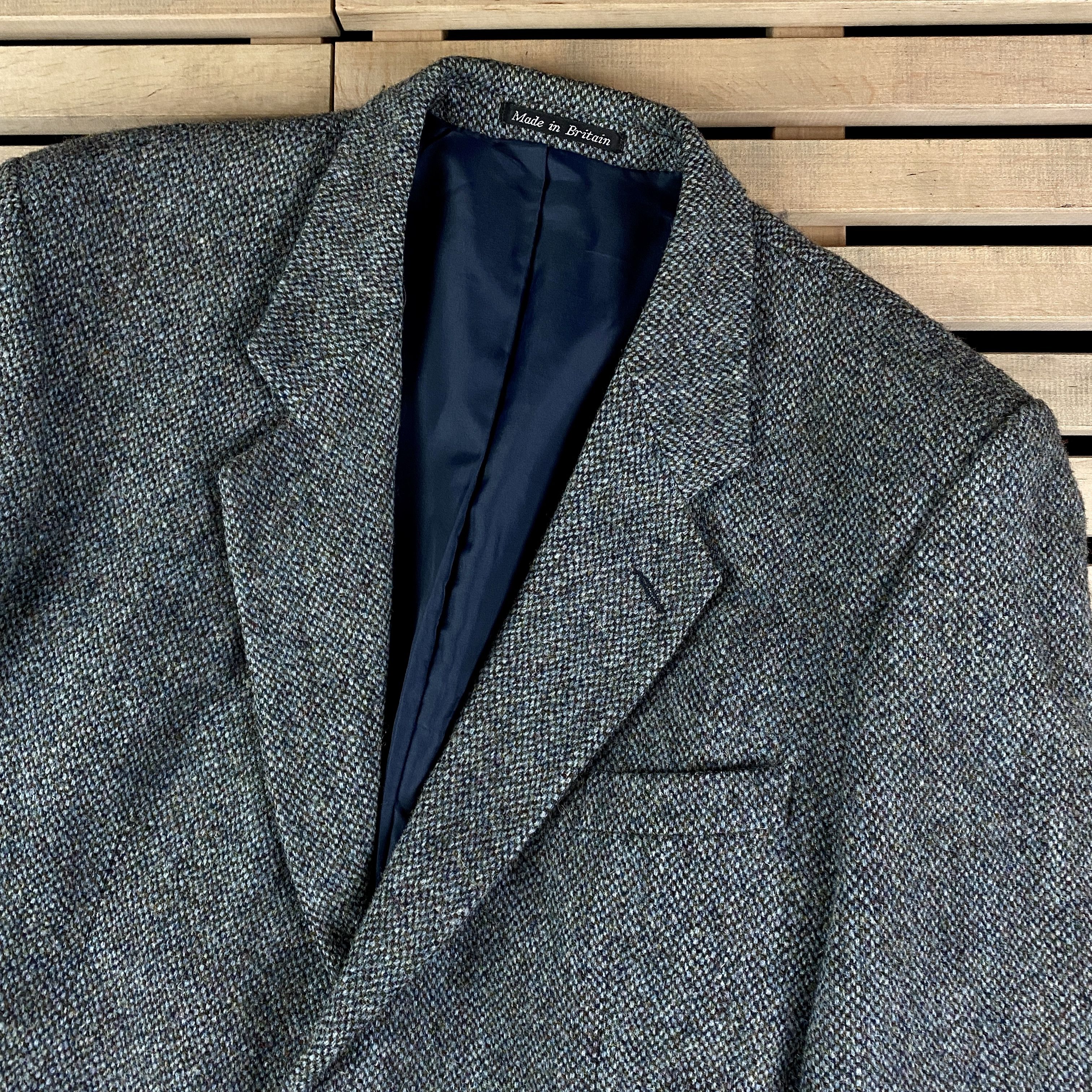 Harris Tweed Mens Blazer Green Woods Harris Tweed Size C44 Wool Size 44R - 2 Thumbnail