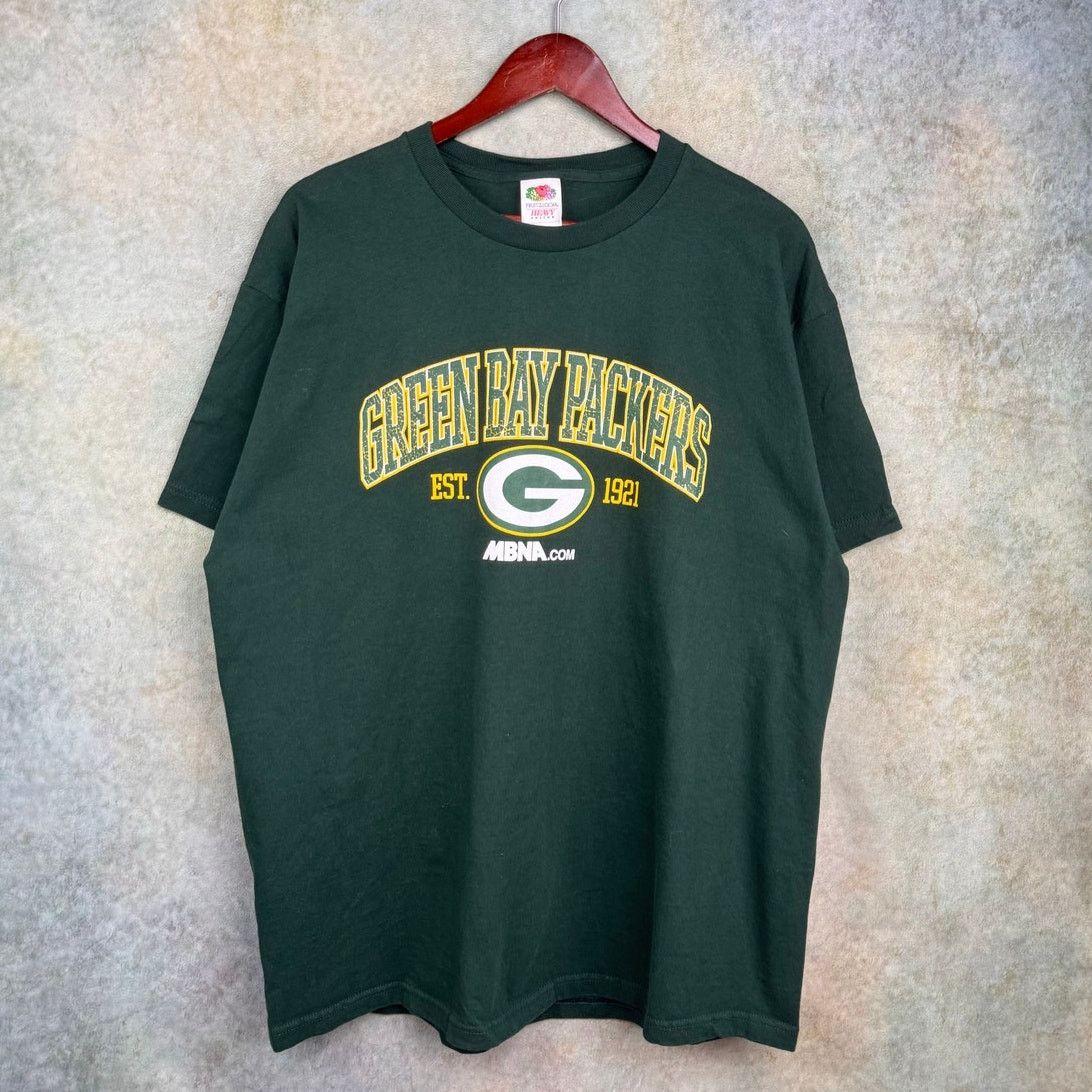 NFL × Vintage VTG 90s Green Bay Packers T Shirt Sz XL Green NFL Football Size US XL / EU 56 / 4 - 1 Thumbnail