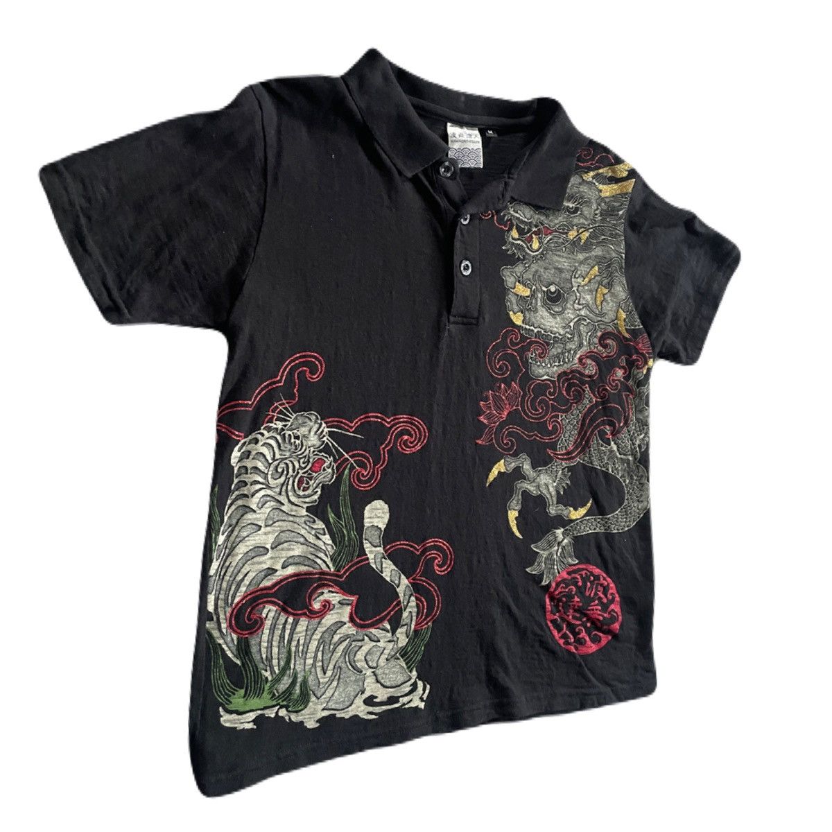 Japanese Brand 2000s Japanese archive Glitter Sukajan Yakuza Polo Size US S / EU 44-46 / 1 - 3 Thumbnail