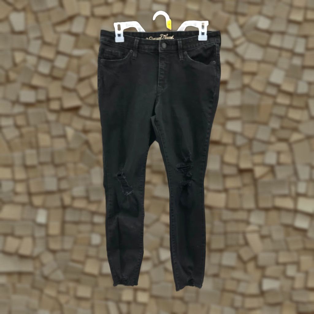 Vintage Universal Thread Jeans Womens Size 6 Mid Rise Skinny 5-Pocket Dark Wash Black Denim Size 28" / US 6 / IT 42 - 1 Thumbnail