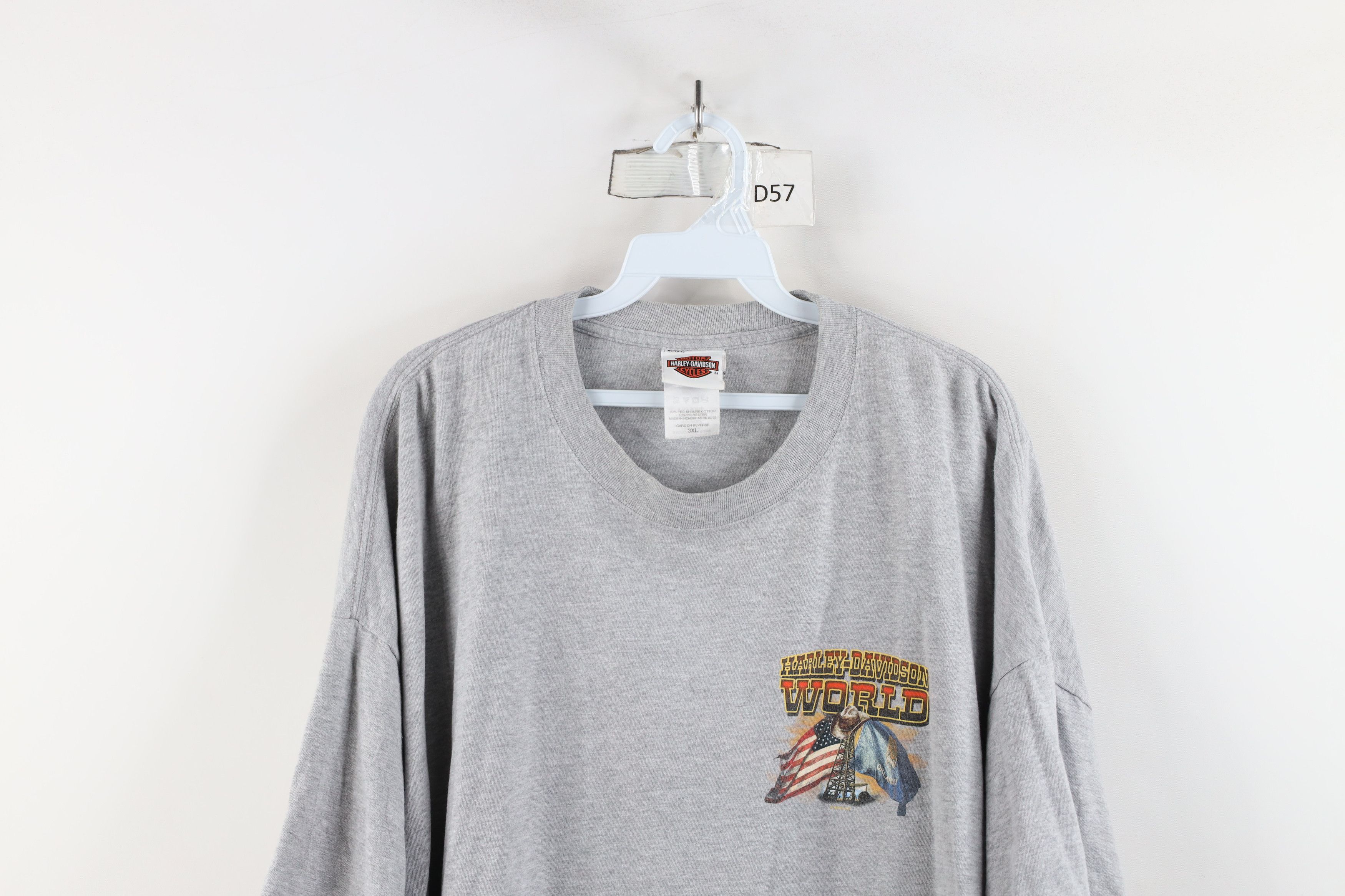 Harley Davidson × Vintage Vintage Y2K Harley Davidson World Oklahoma T-Shirt Gray Size US XXL / EU 58 / 5 - 2 Thumbnail