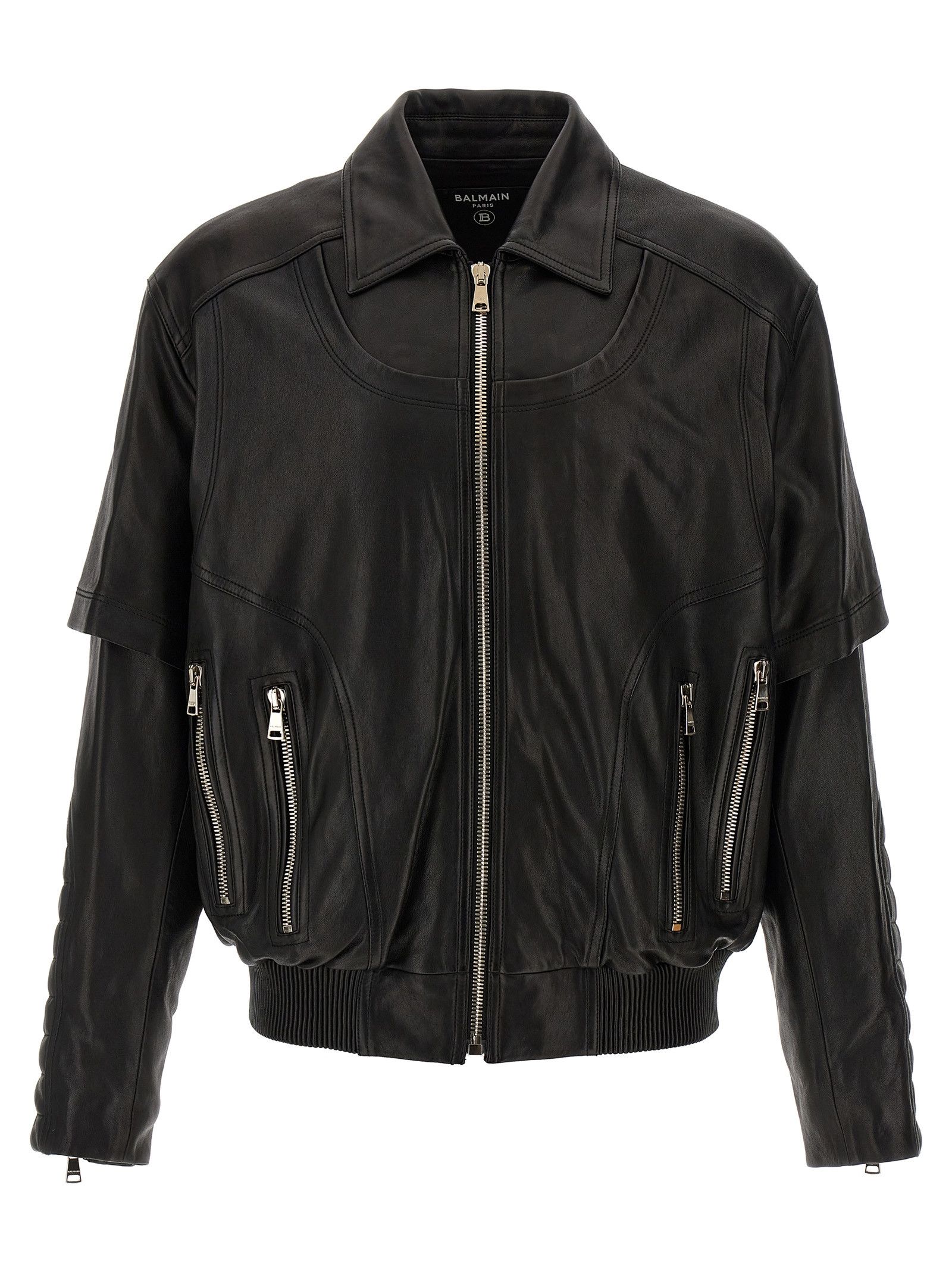 Balmain Layered Leather Jacket Size US M / EU 48-50 / 2 - 1 Thumbnail
