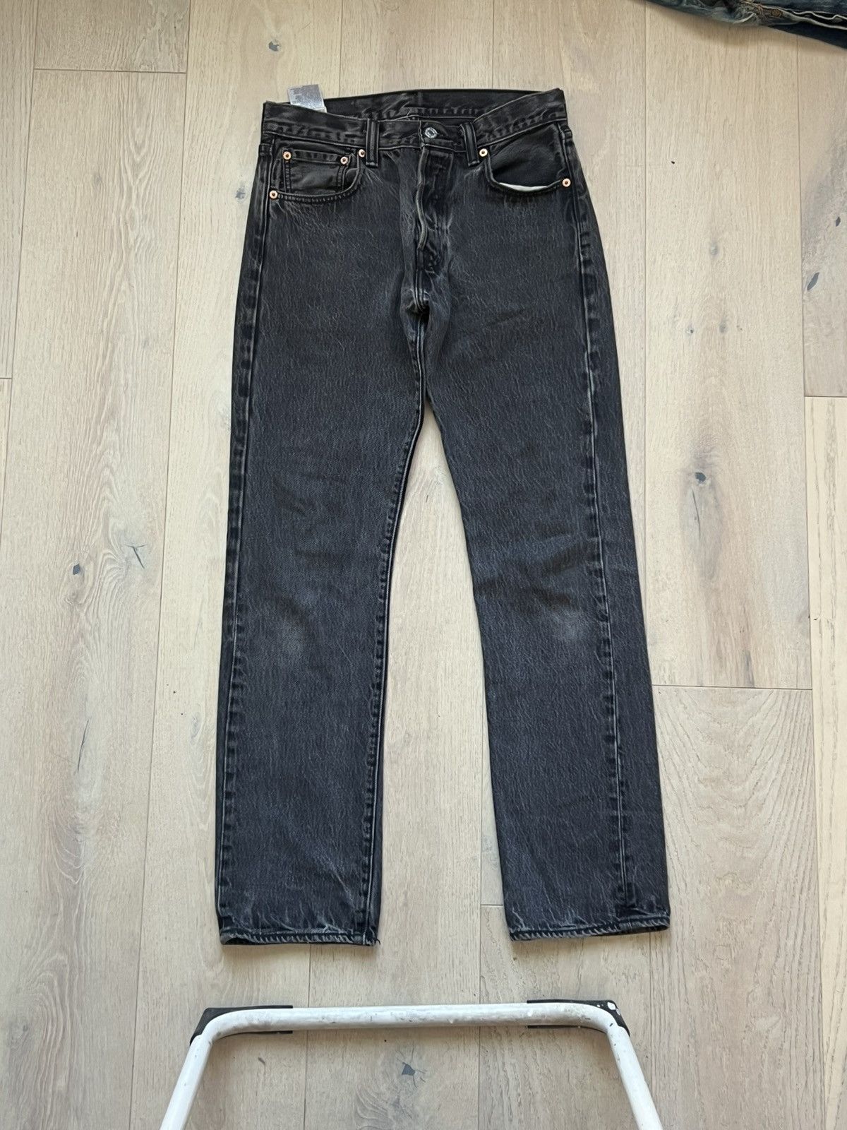 Levi's Levis 501 30x32 vintage faded black denim jeans straight fit Size US 30 / EU 46 - 1 Thumbnail