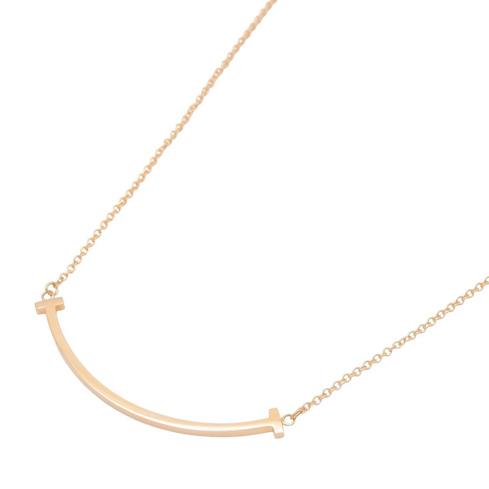 Tiffany & Co. Tiffany & Co. Tiffany & Co. T Smile Small Au750 Necklace Precious Metal Necklace DUTY FREE for USA Size ONE SIZE - 1 Thumbnail