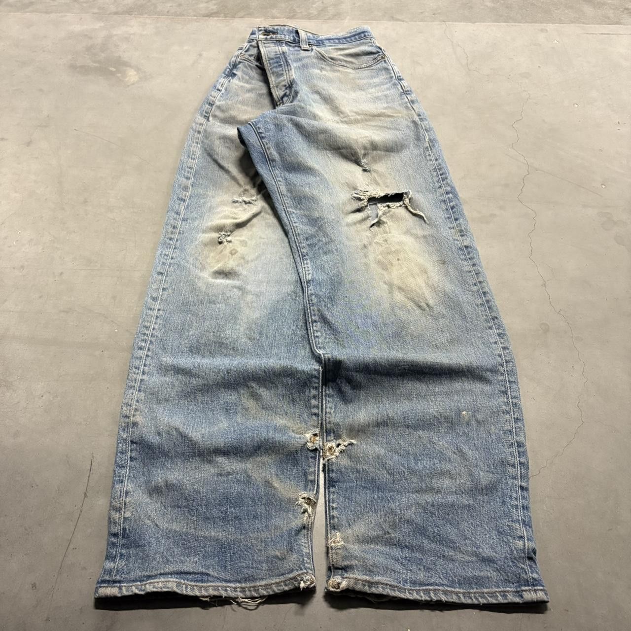 Vintage Crazy Vintage Y2K/2000s Super Baggy Tall Medium Wash Denim Jeans! Size US 36 / EU 52 - 2 Thumbnail