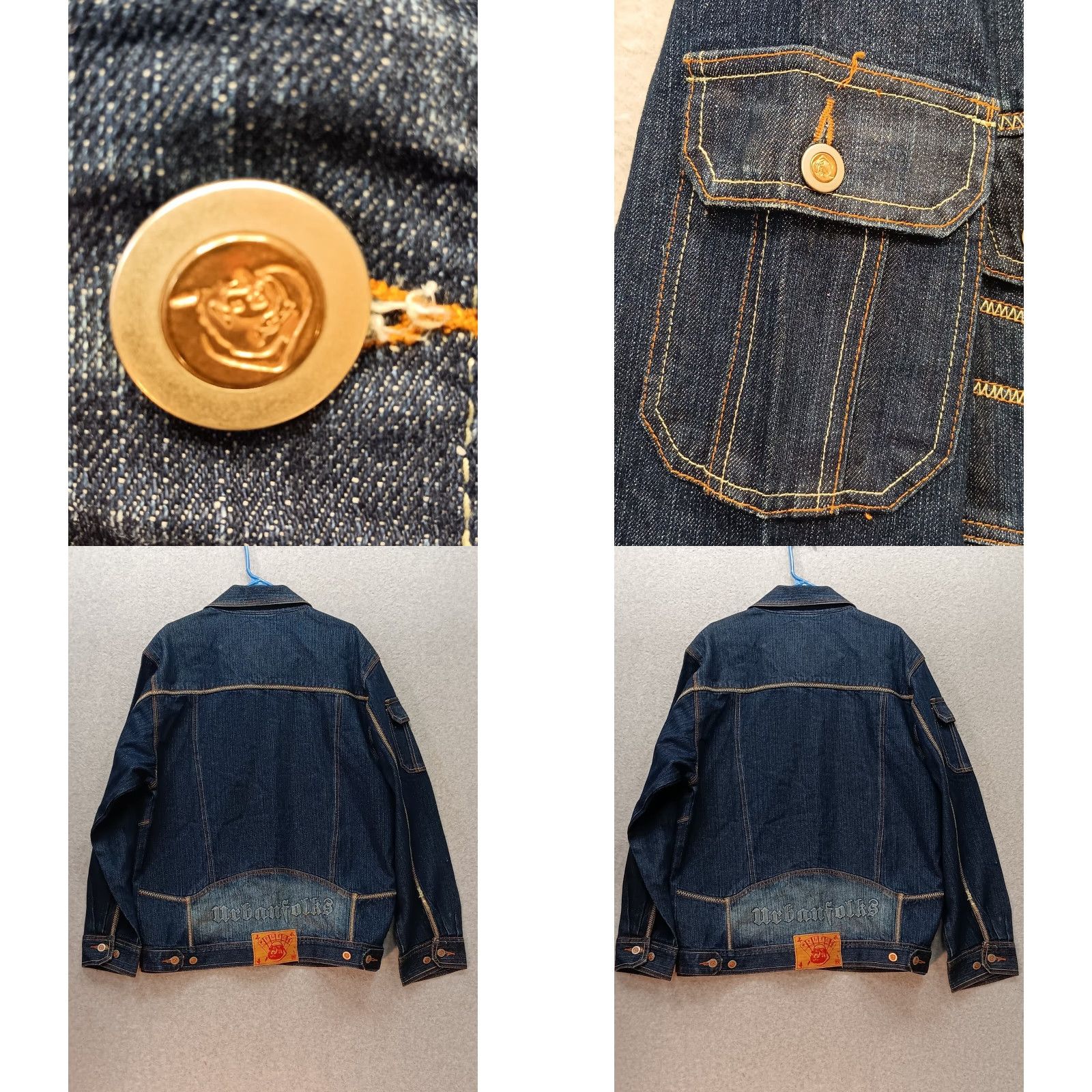 Vintage Urban Folks Jacket Men's Size XL Blue Denim 100% Cotton Jacket Button Front Size US XL / EU 56 / 4 - 8 Thumbnail
