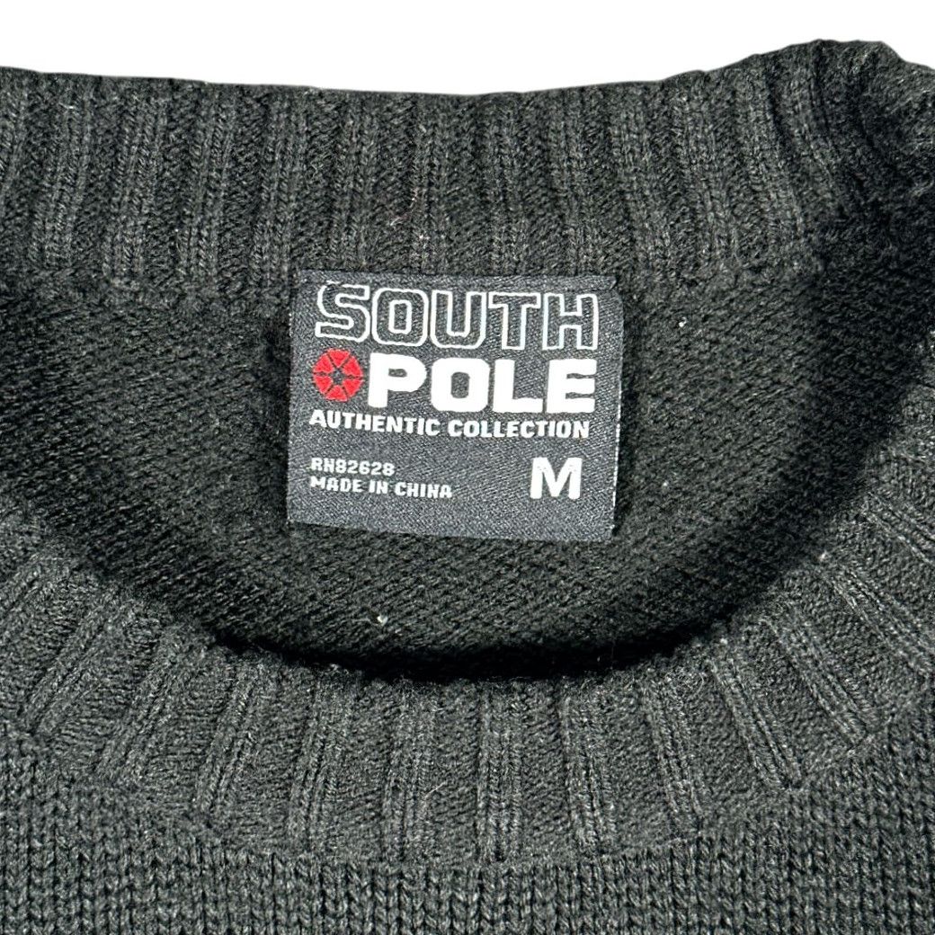 Southpole VINTAGE Southpole Sweater Shirt Black White Gray Striped Inlay Ribbed Y2K Adult MEDIUM Mens Size US M / EU 48-50 / 2 - 5 Thumbnail
