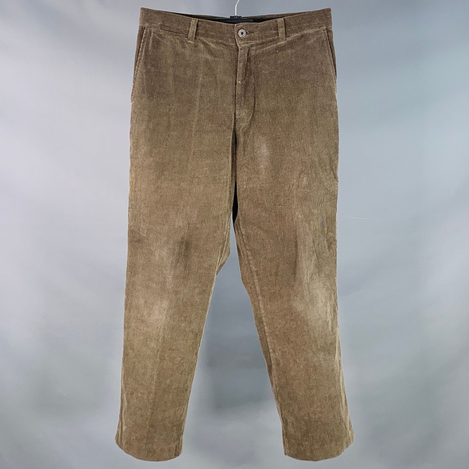 Ermenegildo Zegna ize 31 Brown Corduroy Cotton Zip Fly Dress Pants Size US 31 - 1 Thumbnail