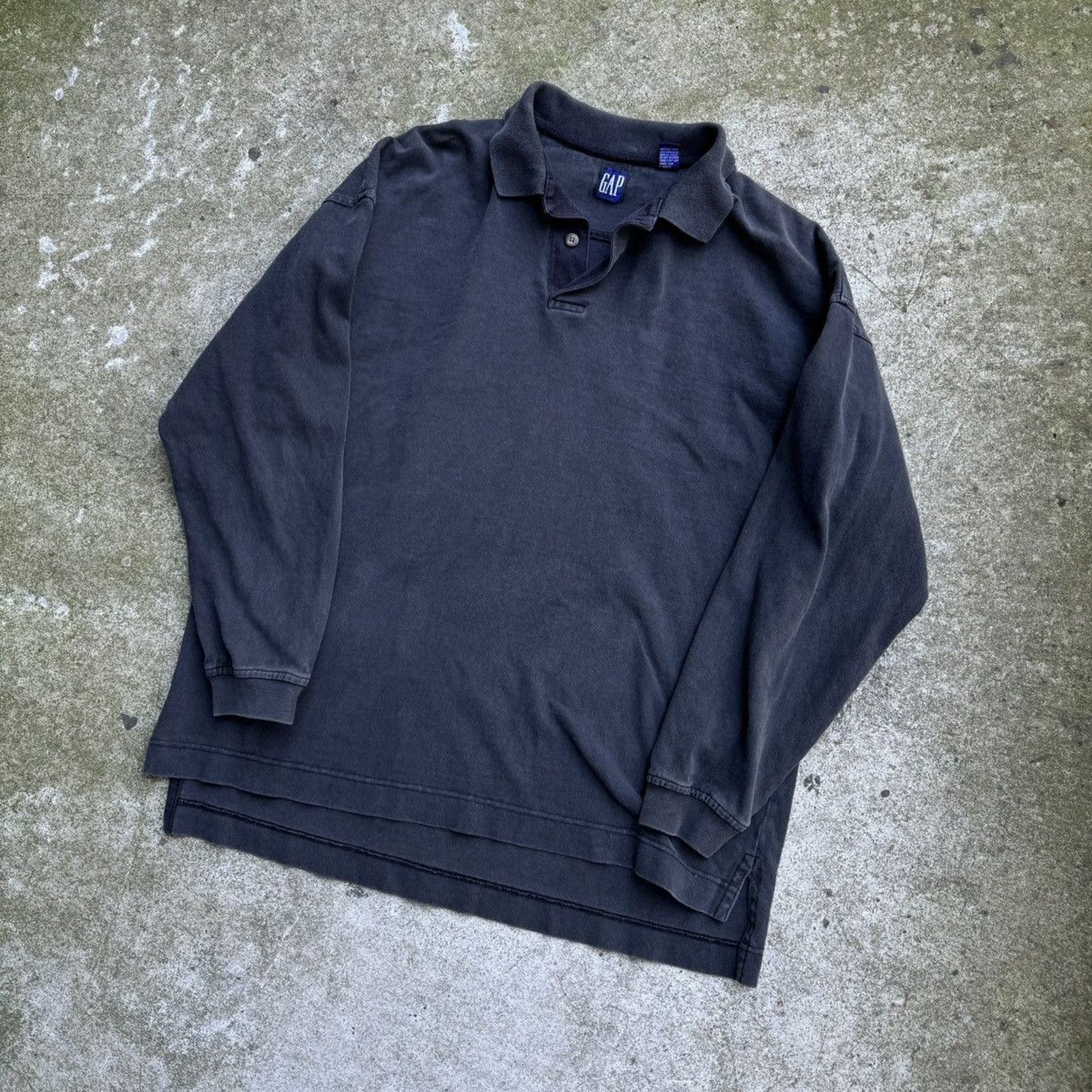 Gap Vintage Gap Oversized Faded Black Heavy Cotton Shirt Size US M / EU 48-50 / 2 - 2 Thumbnail