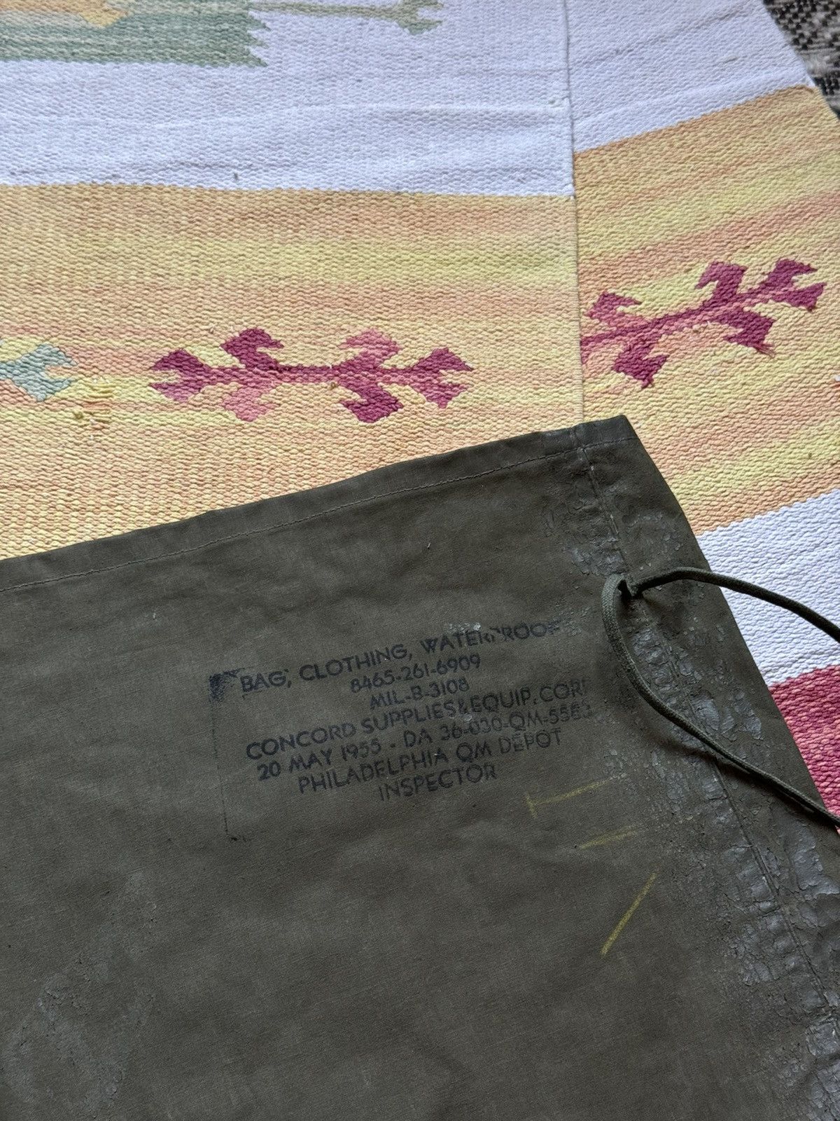 Vintage Vintage 50’s 1955 US Army Waterproof Gore-Tex Clothing Bag Size ONE SIZE - 2 Thumbnail