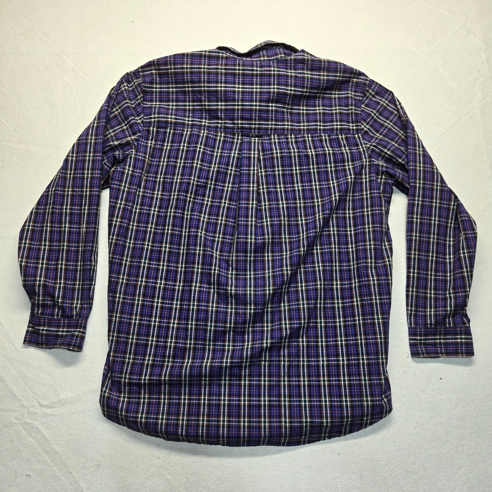 Chaps VINTAGE CHAPS Shirt Plaid Button-Up Men 2XLT Purple Orange Tall Easy Care Size US XXL / EU 58 / 5 - 7 Thumbnail