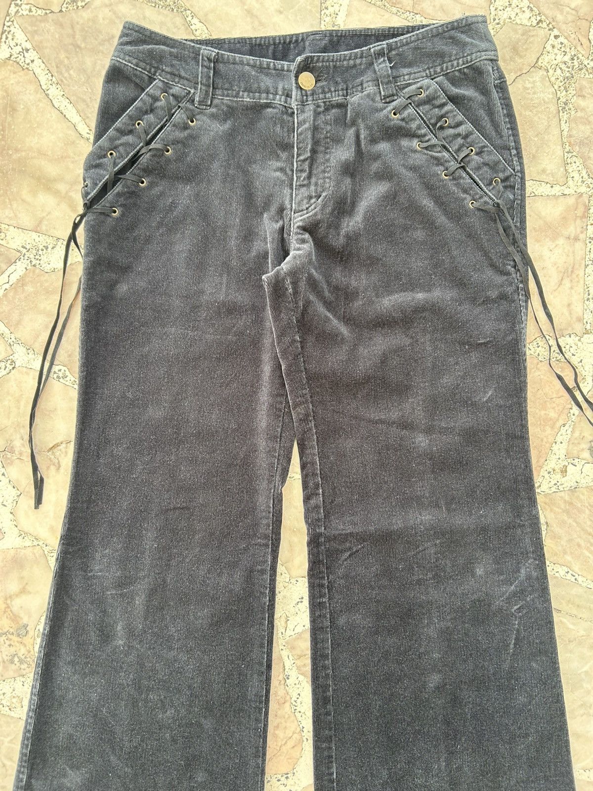 Comme Ca Ism CommeCaIsm Flare Corduroy Pattern Suede Pants Size US 29 - 4 Thumbnail