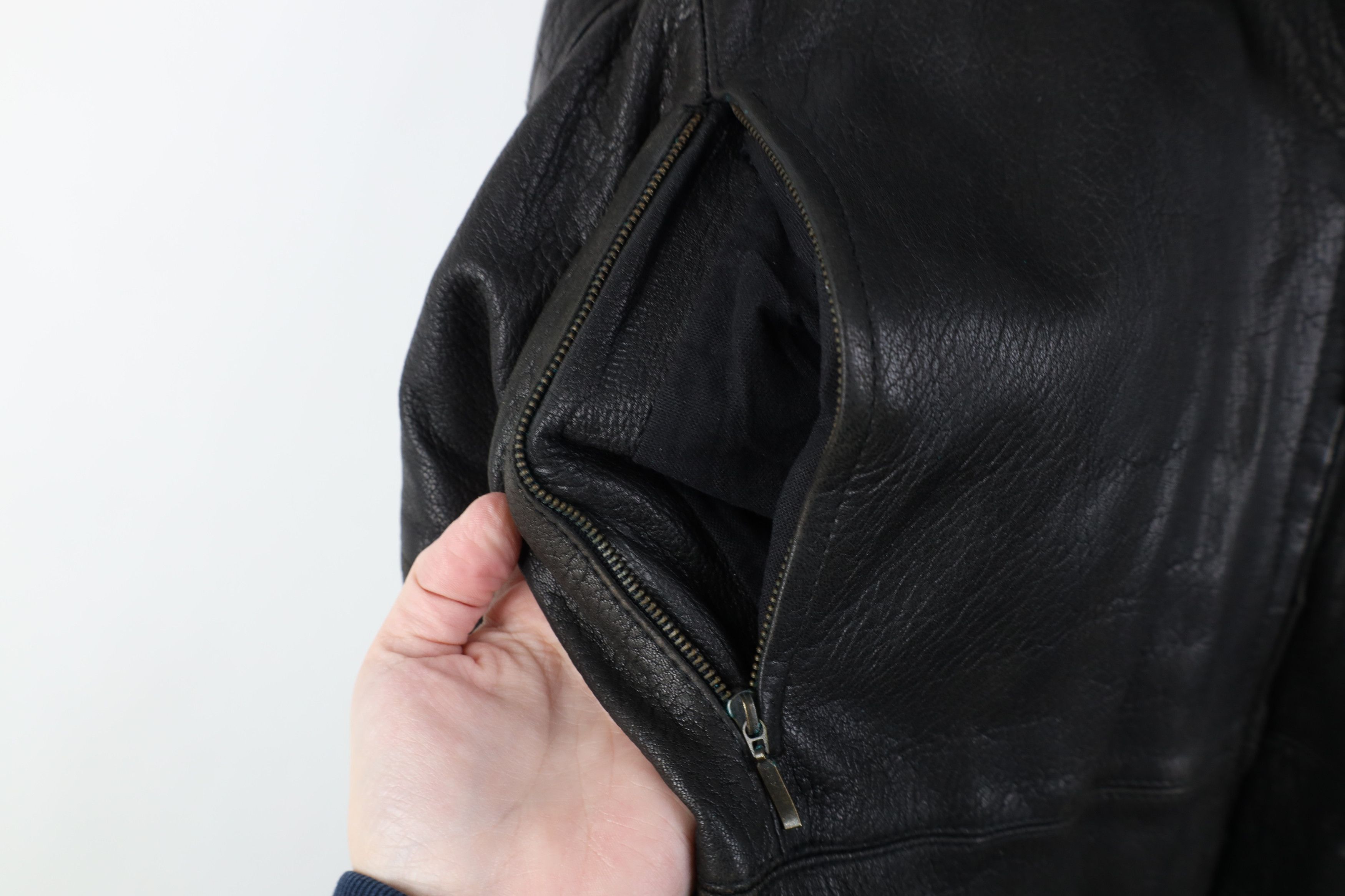 Vintage Vintage 90s Streetwear Quilted Leather Bomber Jacket Black Size US XXL / EU 58 / 5 - 6 Thumbnail
