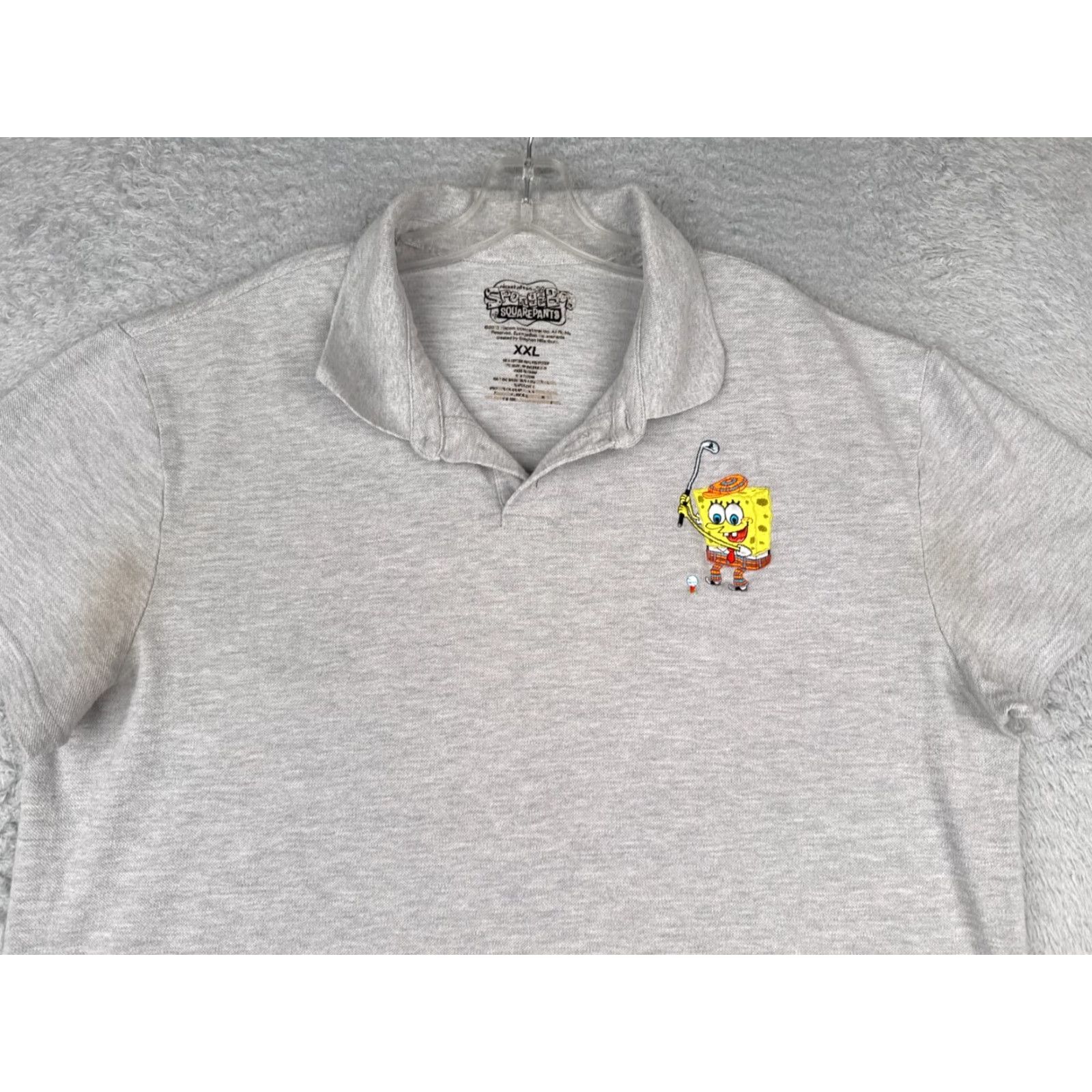 Nickelodeon Nickelodeon SpongeBob SquarePants Polo Shirt Men 2XL Gray Polo Short Sleeve Slim Casual Golf Sport Shirt Size US XXL / EU 58 / 5 - 4 Thumbnail
