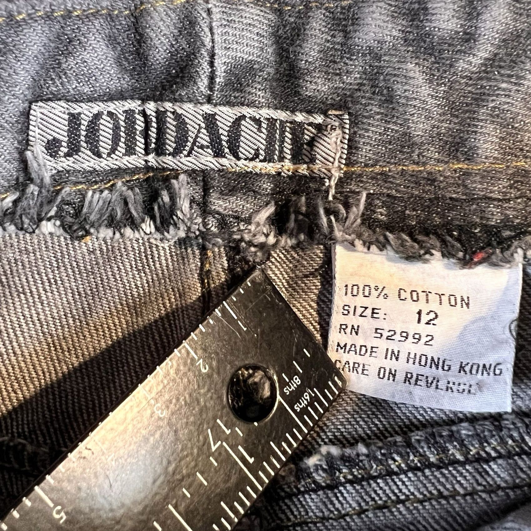 Jordache VINTAGE Jordache Jeans Womens 12 Black Acid Wash High Waisted Paneled City Jeans Womens Size 12 Regular Black Acid Wash 80s Tapered City Mens/Womens Size 34" / US 12 / IT 48 - 3 Thumbnail