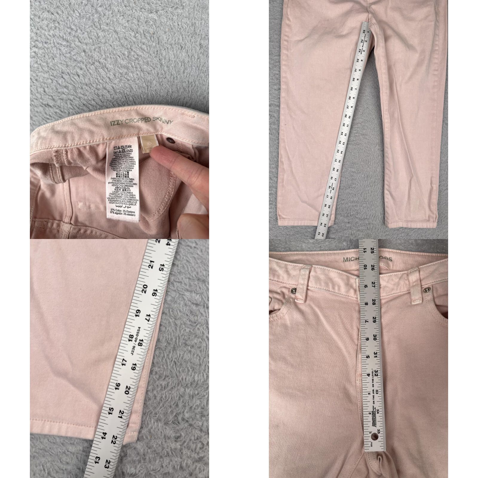 Michael Kors Michael Kors Jeans Womens 10 Pink Izzy Cropped Skinny Denim 5-Pocket Stretch Baggy? Size 32" / US 10 / IT 46 - 8 Thumbnail