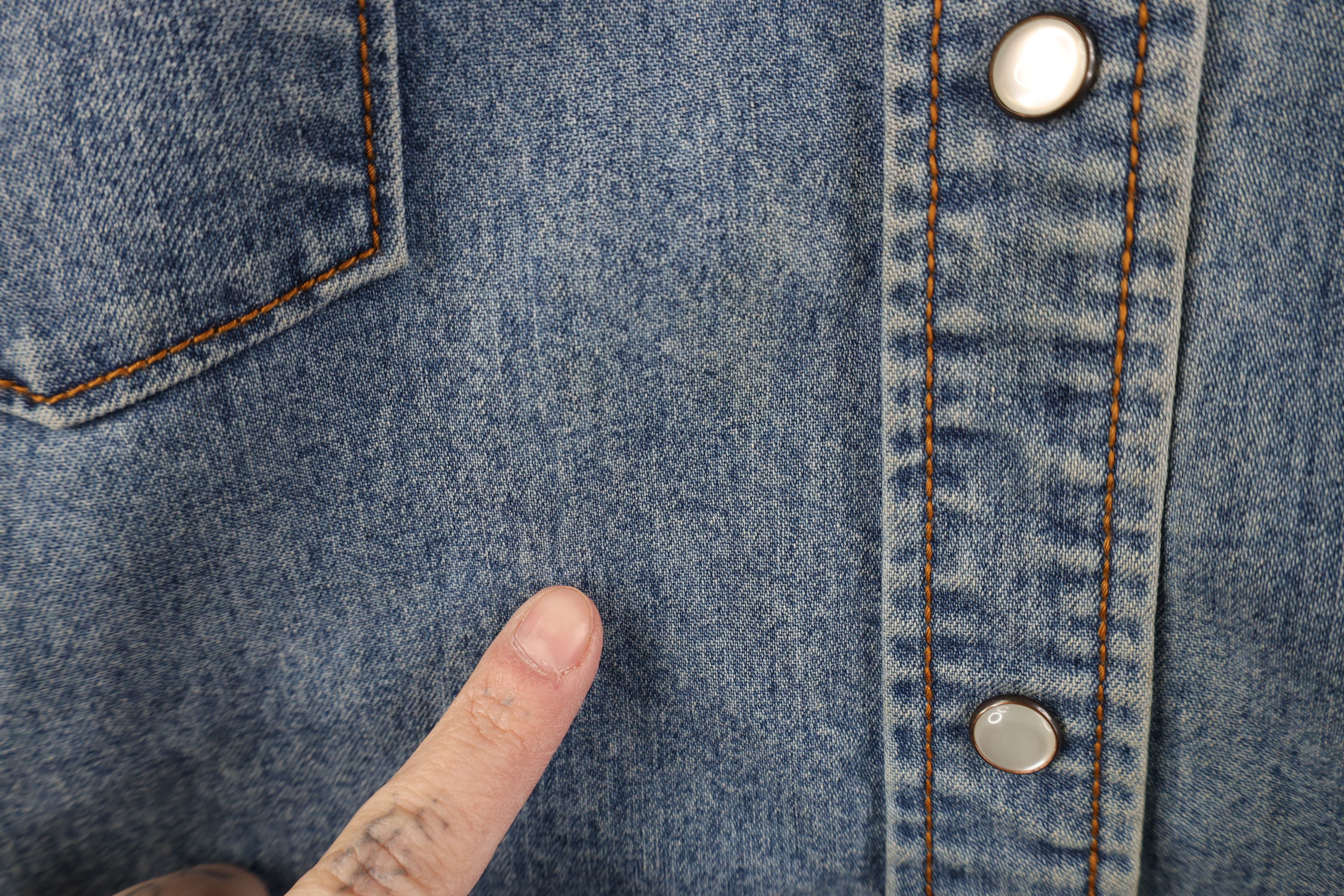 Levi's Vintage Y2K Levis Babydoll Snap Button Denim Shirt Stretch Size XL / US 12-14 / IT 48-50 - 5 Thumbnail