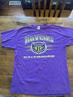 ShopSaviorClothing 90s Vintage Baltimore Ravens NFL Football T-Shirt Faded Black Thin Graphic Tee