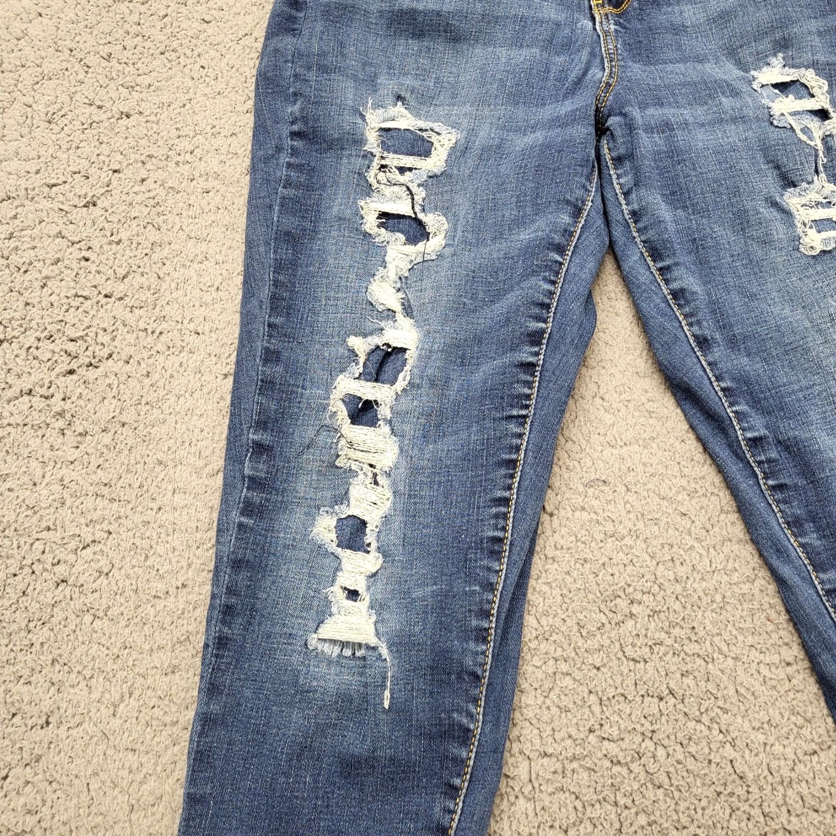 Vintage VINTAGE: NoBo Jeans Womens Size 13 Distressed Jeans Stretch High Rise Tapered Denim 28x26 Size 34" / US 12 / IT 48 - 4 Thumbnail