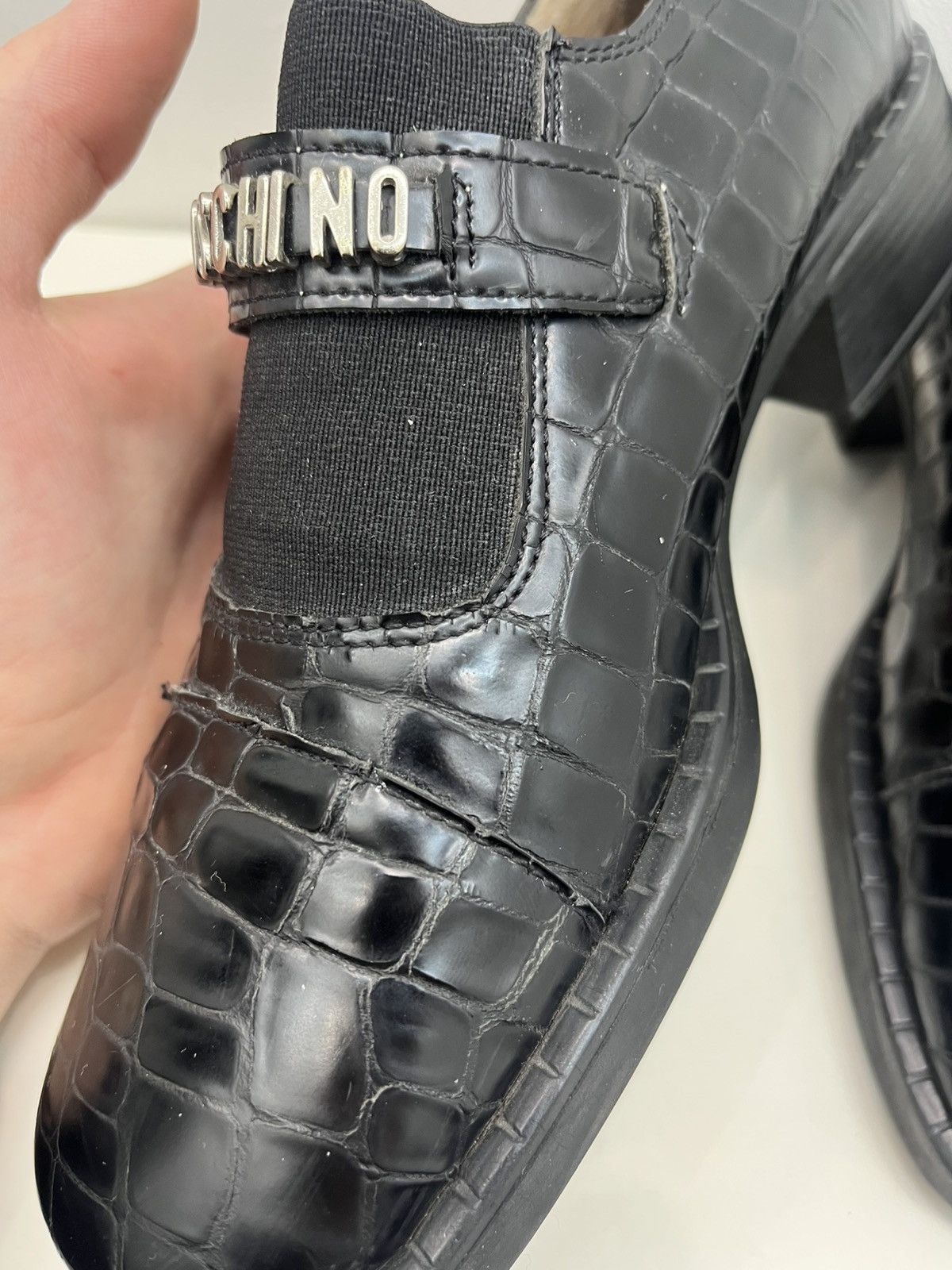 Moschino Moschino Movable Logo Chunky Platform Slip On Loafers Size US 7 / IT 37 - 11 Thumbnail
