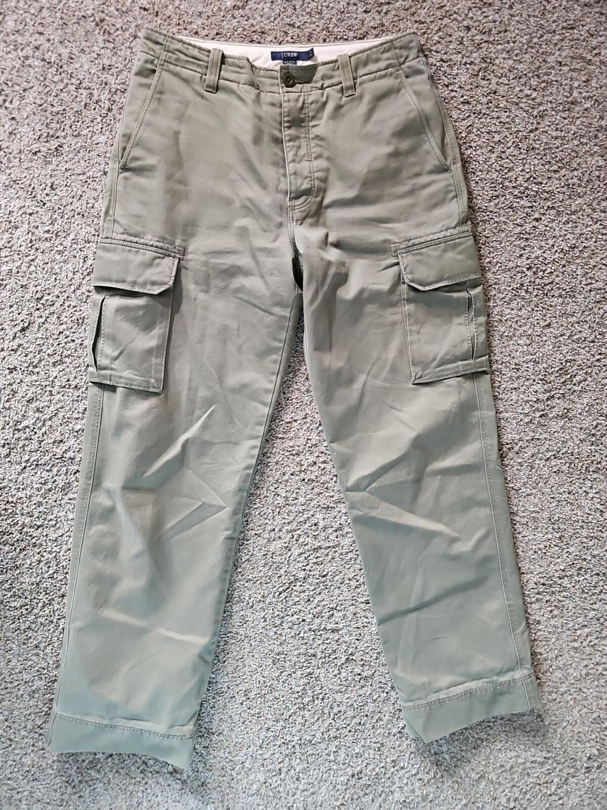 J.Crew Vintage J Crew Flannel Lined Cargo Pant Mens 31x32 Green Size US 31 - 1 Thumbnail