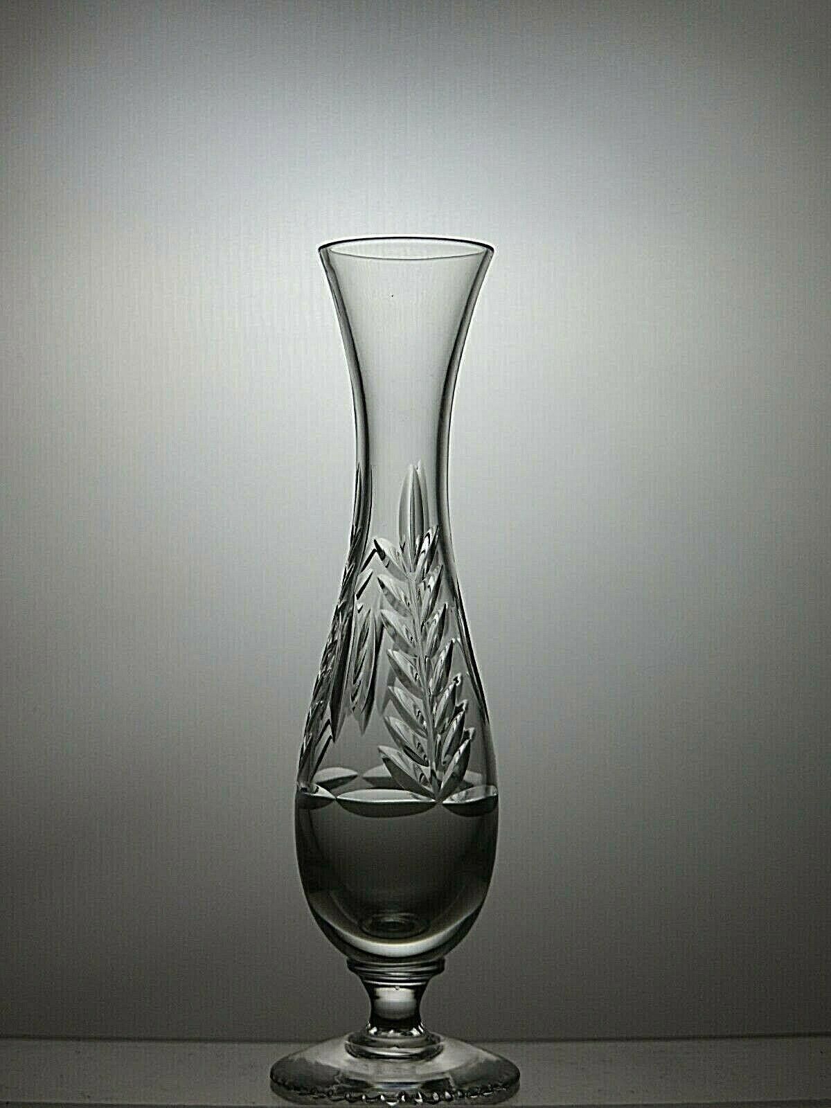 The Unbranded Brand Sterling Cut Glass Crystal Set Of 2 Vases 6 1/2" Size ONE SIZE - 5 Thumbnail