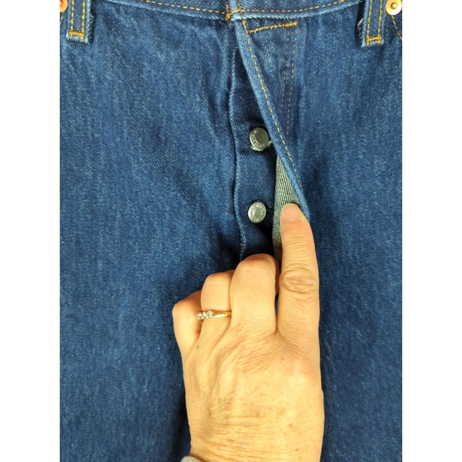 Levi's Levi's Jeans Mens 501 Denim Straight Leg Button Fly 34 Inseam 29 Dark Blue 5-Pocket Regular Fit Modern Classic Mens Size US 34 / EU 50 - 3 Thumbnail
