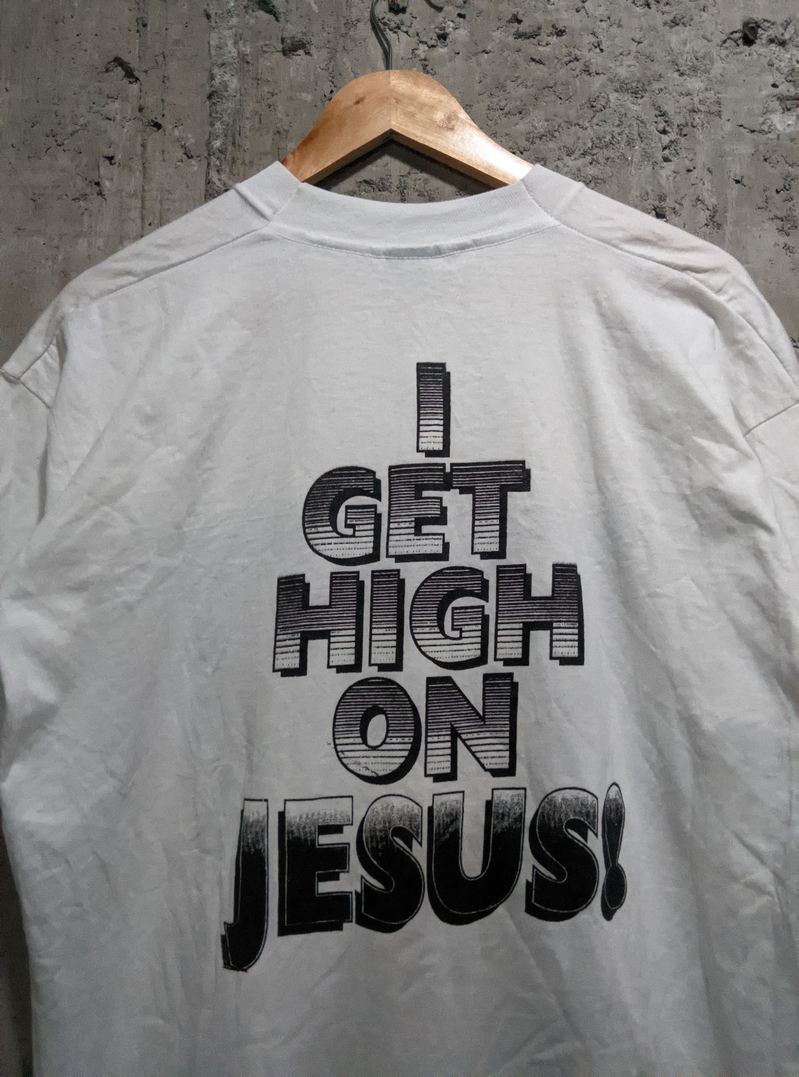 Rap Tees × Vintage Vintage 90s i get high on Jesús gospel musical Size US XL / EU 56 / 4 - 3 Thumbnail
