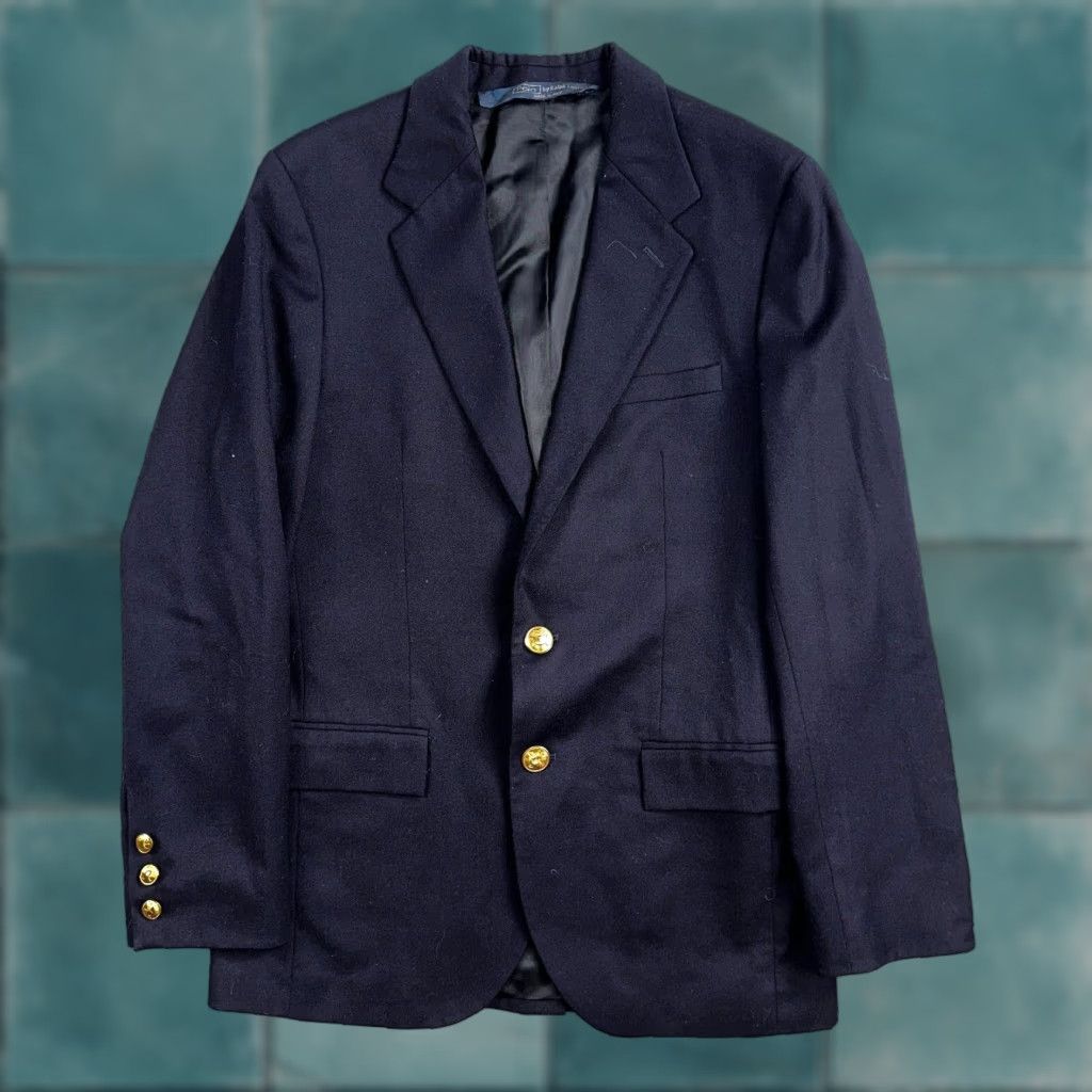 Polo Ralph Lauren VINTAGE Polo Ralph Lauren Women's Blazer Jacket 16 Wool Navy Blue 80s Designer Preppy Made in Italy Size XXL / US 16-18 / IT 52-54 - 1 Thumbnail