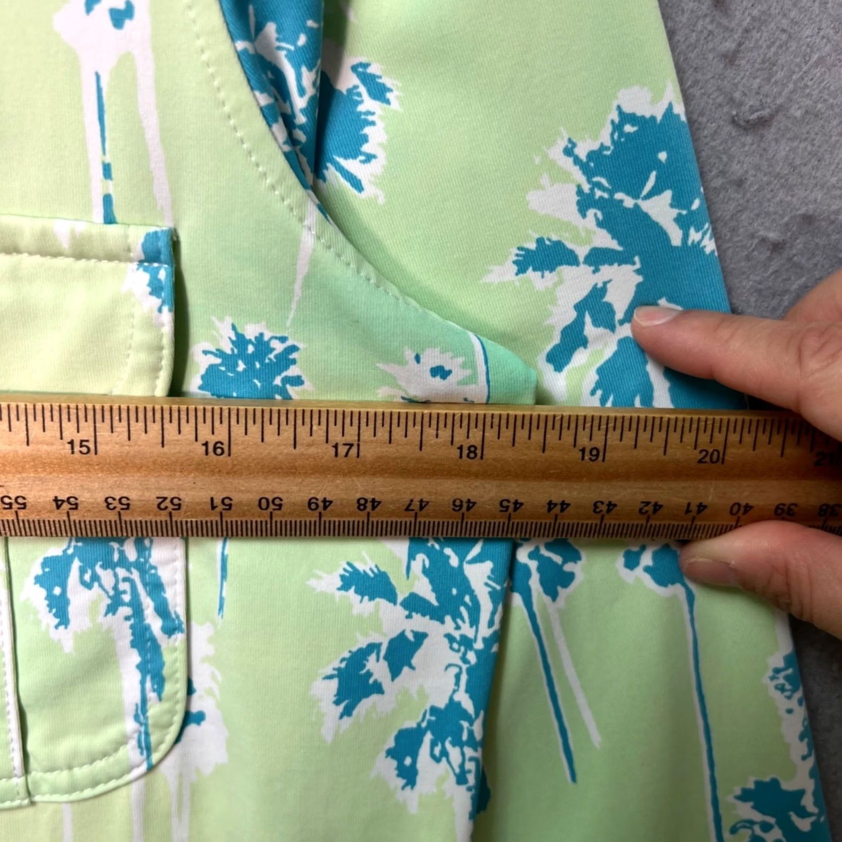 Vintage Persifor Womens Shirt Dress Medium Green Palm Print Tunic Dress Size M / US 6-8 / IT 42-44 - 6 Thumbnail