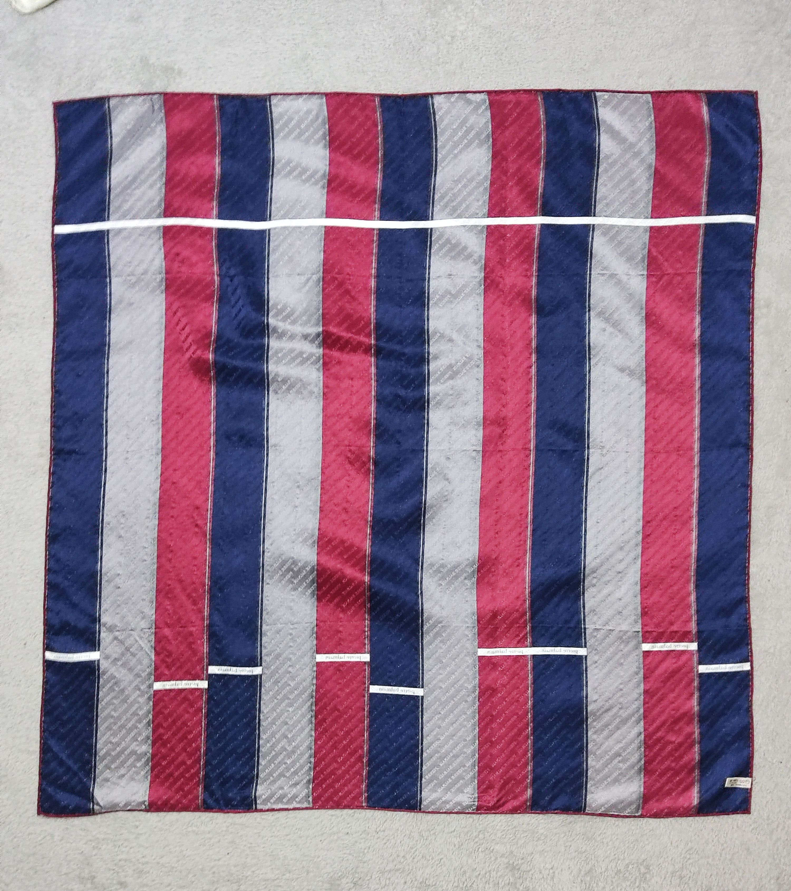 Pierre Balmain Pierre Balmain Paris Silk Scarf Monogram Jacquard Striped Size ONE SIZE - 1 Thumbnail