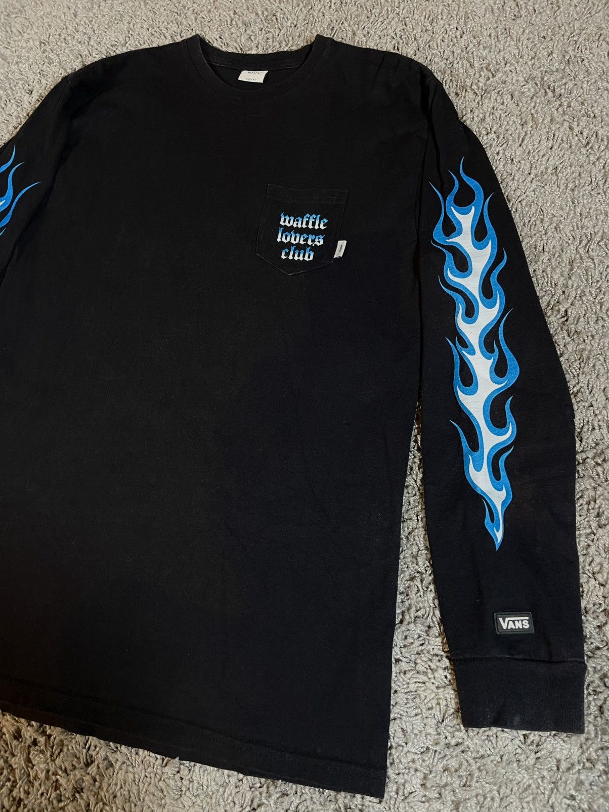 Vans × Wtaps WTAPS x Vans Flames Waffle Lover Club L/S T-Shirt Black Blue Size US M / EU 48-50 / 2 - 3 Thumbnail