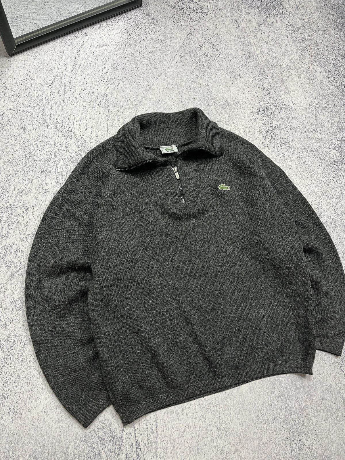 Lacoste × Vintage Vintage Rare Lacoste Made in France Wool Zip Sweater Y2K Size US L / EU 52-54 / 3 - 4 Thumbnail