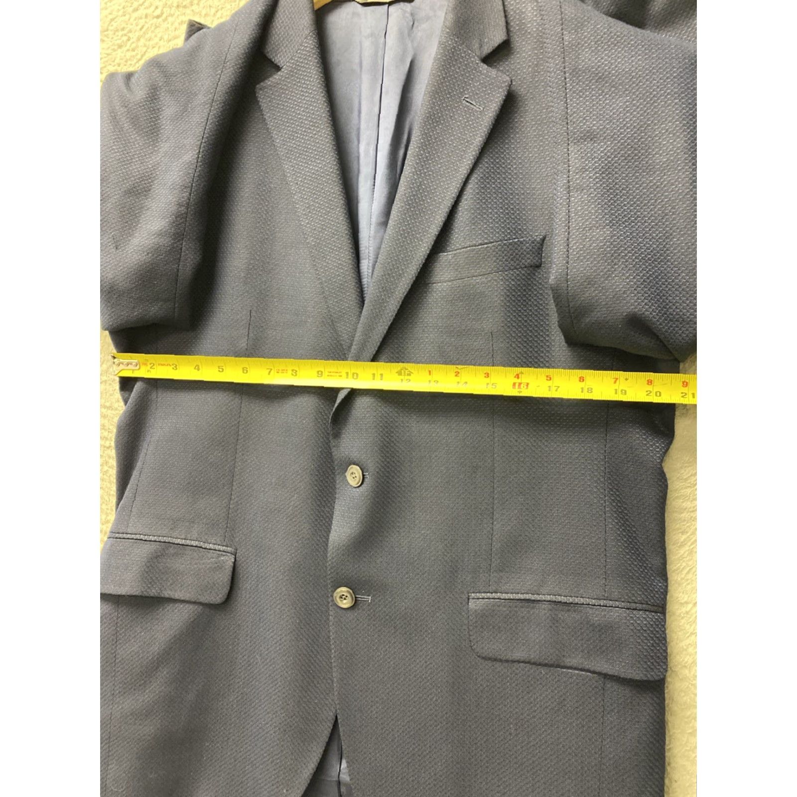 Vintage VINTAGE Savile Row Men's Blazer Jacket Sport Coat 42R Navy Viscose Bamboo Formal Suit Size 42R - 4 Thumbnail