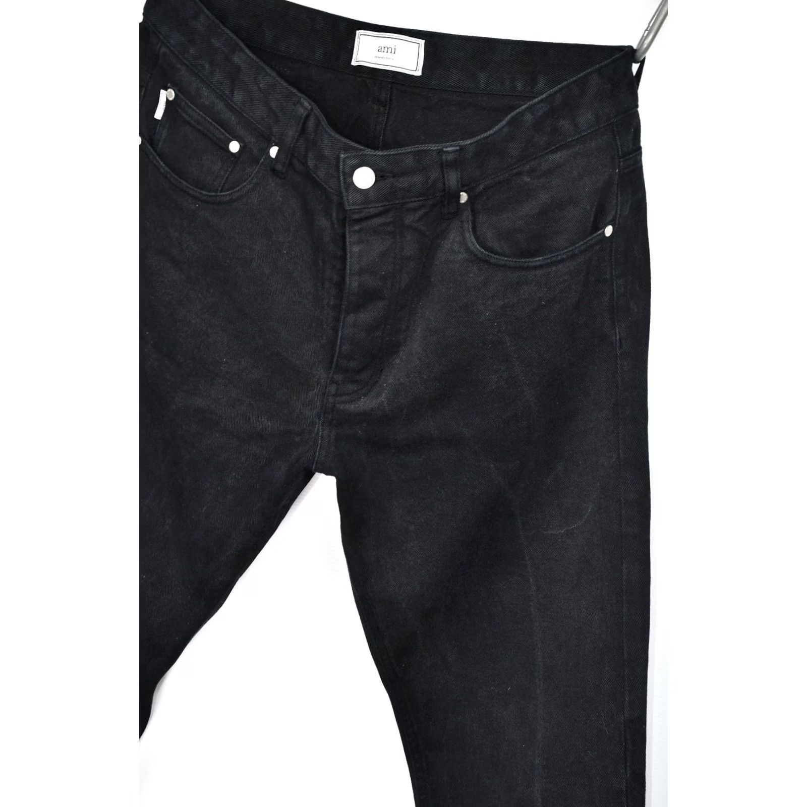 Vintage AMI Alexandre Mattiussi Men Jeans W33 Black Cotton Denim 5-Pocket Straight Regular Size XS-? (invalid) Size US 33 - 7 Thumbnail