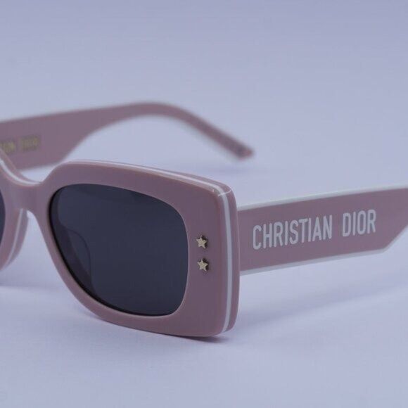 Dior Dior DIORPACIFIC S1U 40A0 Sunglasses Pink/White Rectangle Size ONE SIZE - 3 Thumbnail