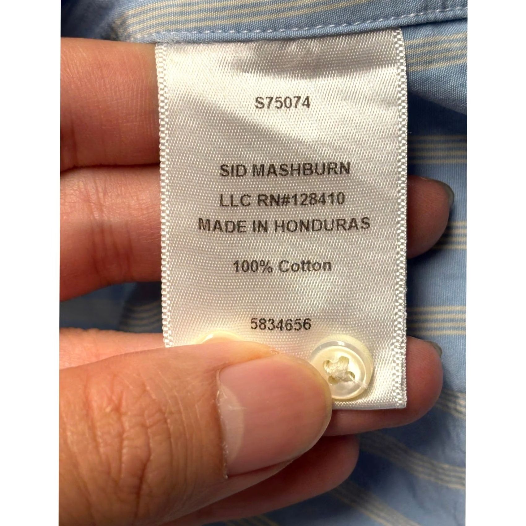 Sid Mashburn Sid Mashburn Mens Shirt Blue White Striped Cotton Button Down Spread Collar M Size US M / EU 48-50 / 2 - 6 Thumbnail