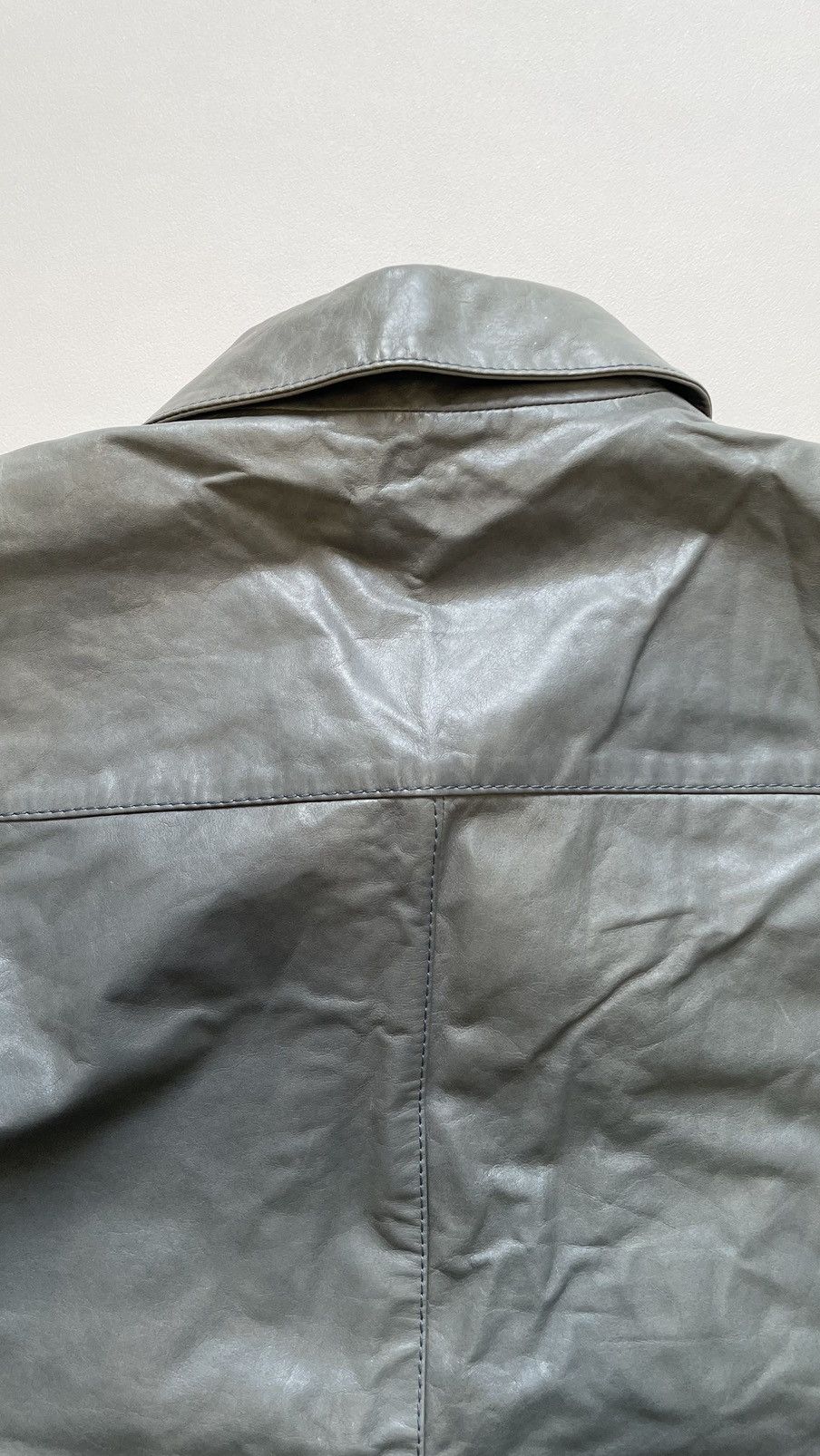Prada Mid 2000s Powder Blue Treated Leather Jacket Size US M / EU 48-50 / 2 - 18 Thumbnail