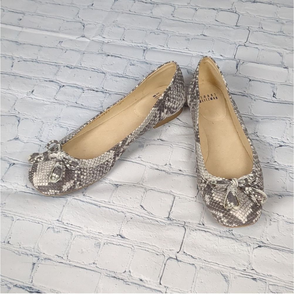 Stuart Weitzman Stuart Weitzman snakeskin tassle ballet flat shoes size 7.5 Grailed