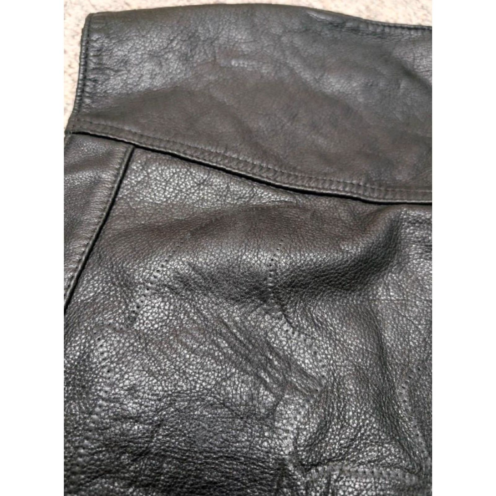 Vintage VINTAGE Buffalo Nickel Leather Vest 5XL USA Made Leather Vest - Walter Dyer - Mens Gear - Black Western Biker Cowboy Pattern Size US XXL / EU 58 / 5 - 7 Thumbnail
