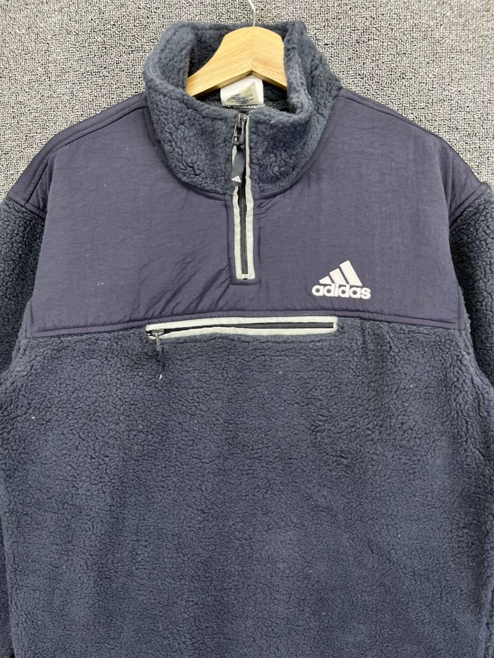 Adidas Vintage Adidas Fleece Rare Half Zipper Sweatshirts Jacket Size US M / EU 48-50 / 2 - 5 Thumbnail