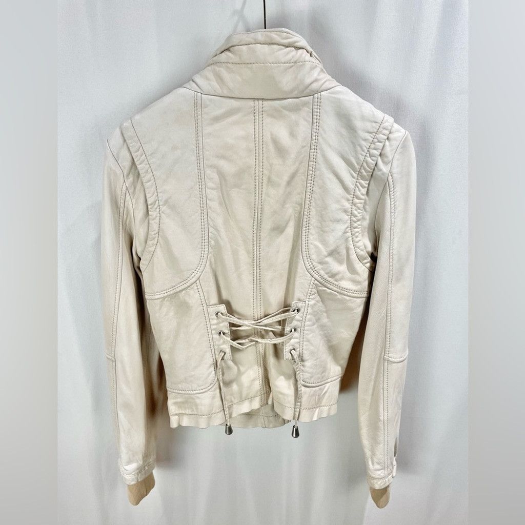 Other LINE the Label Cream Lamb Skin Leather Cropped Jacket Size M Size M / US 6-8 / IT 42-44 - 4 Thumbnail