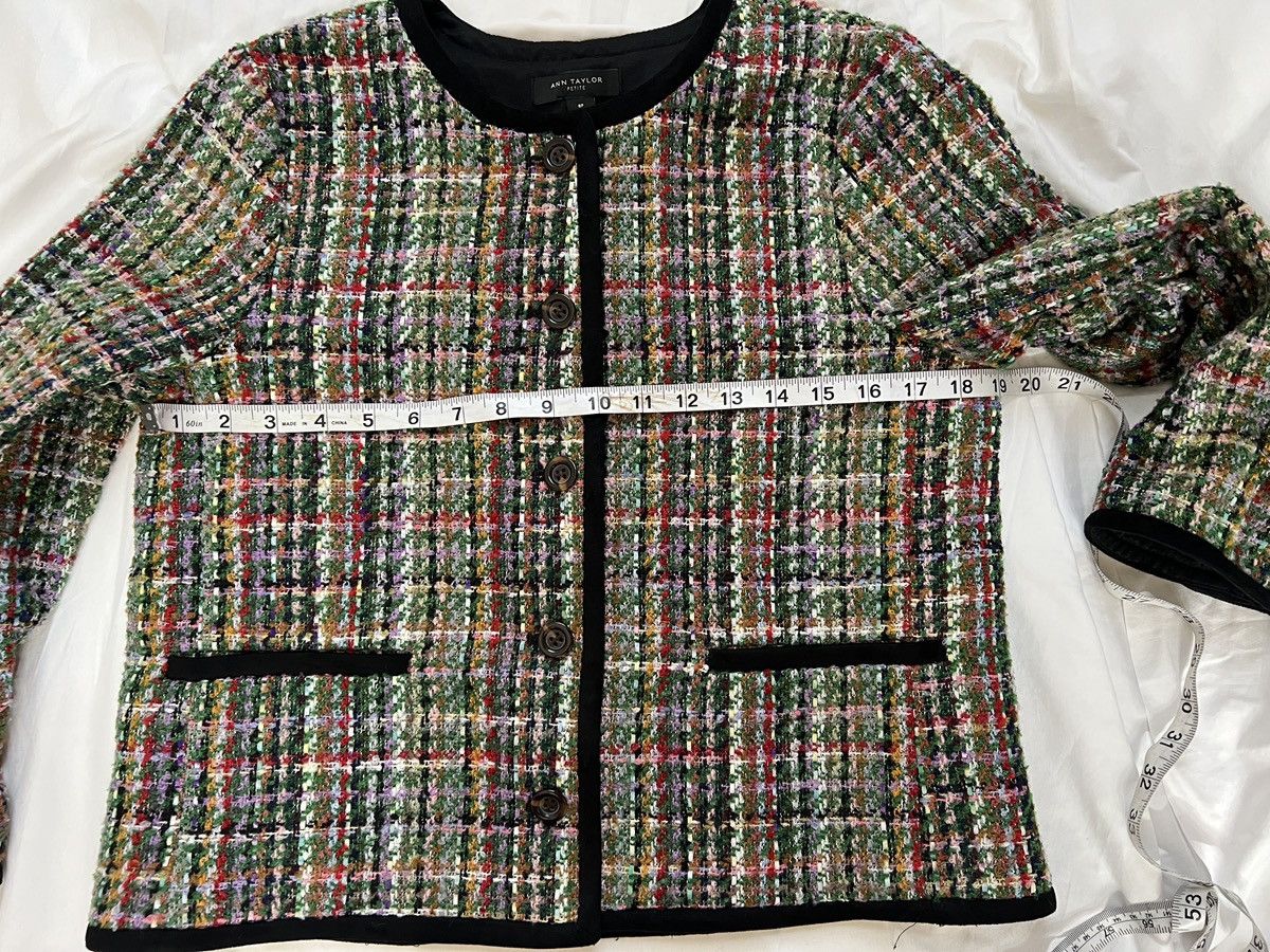 Ann Taylor Ann Taylor Multicolor Tweed Jacket with Black Trim size 8P Size M / US 6-8 / IT 42-44 - 9 Thumbnail